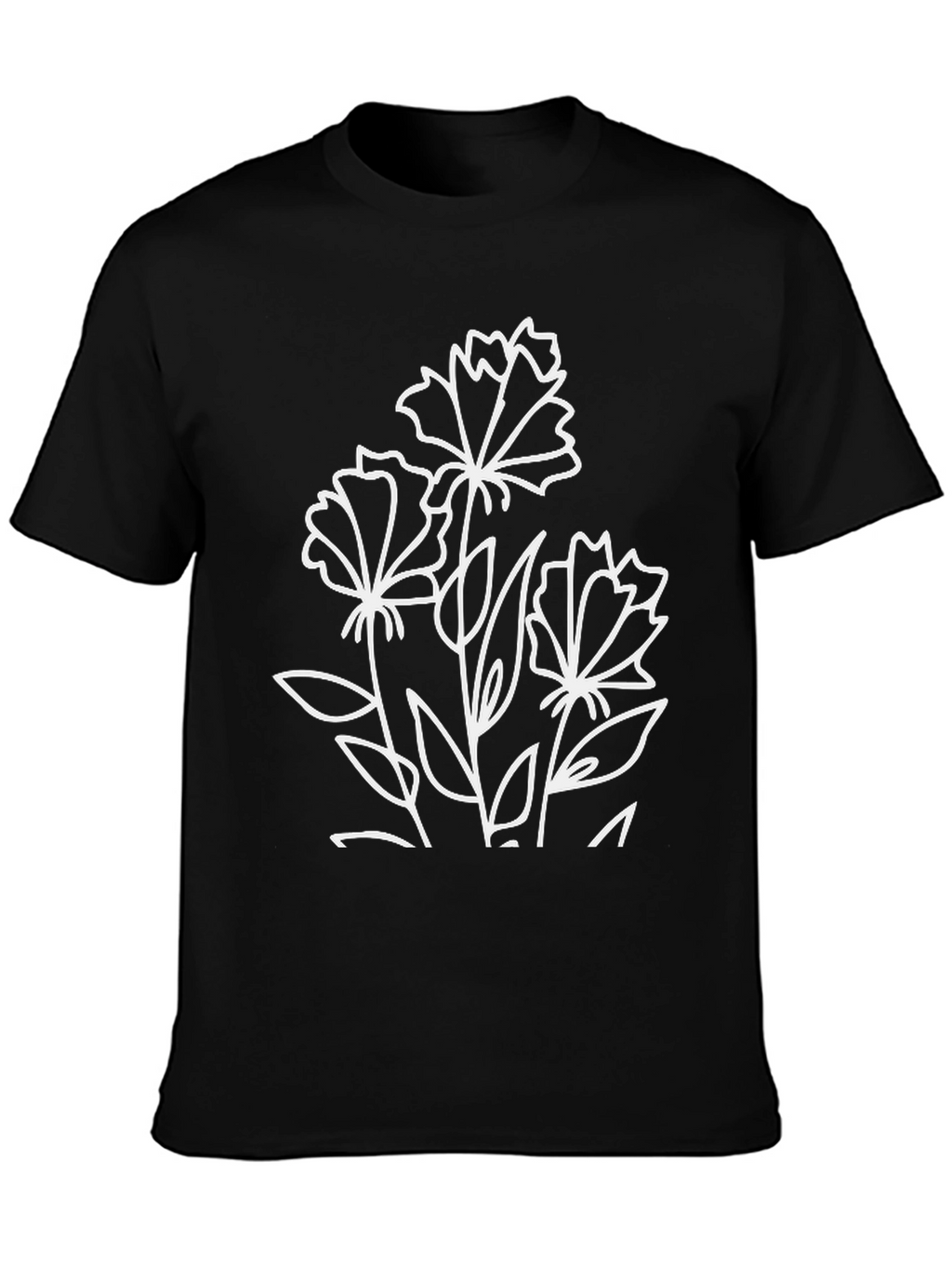 Floral Graphic Black T-Shirt