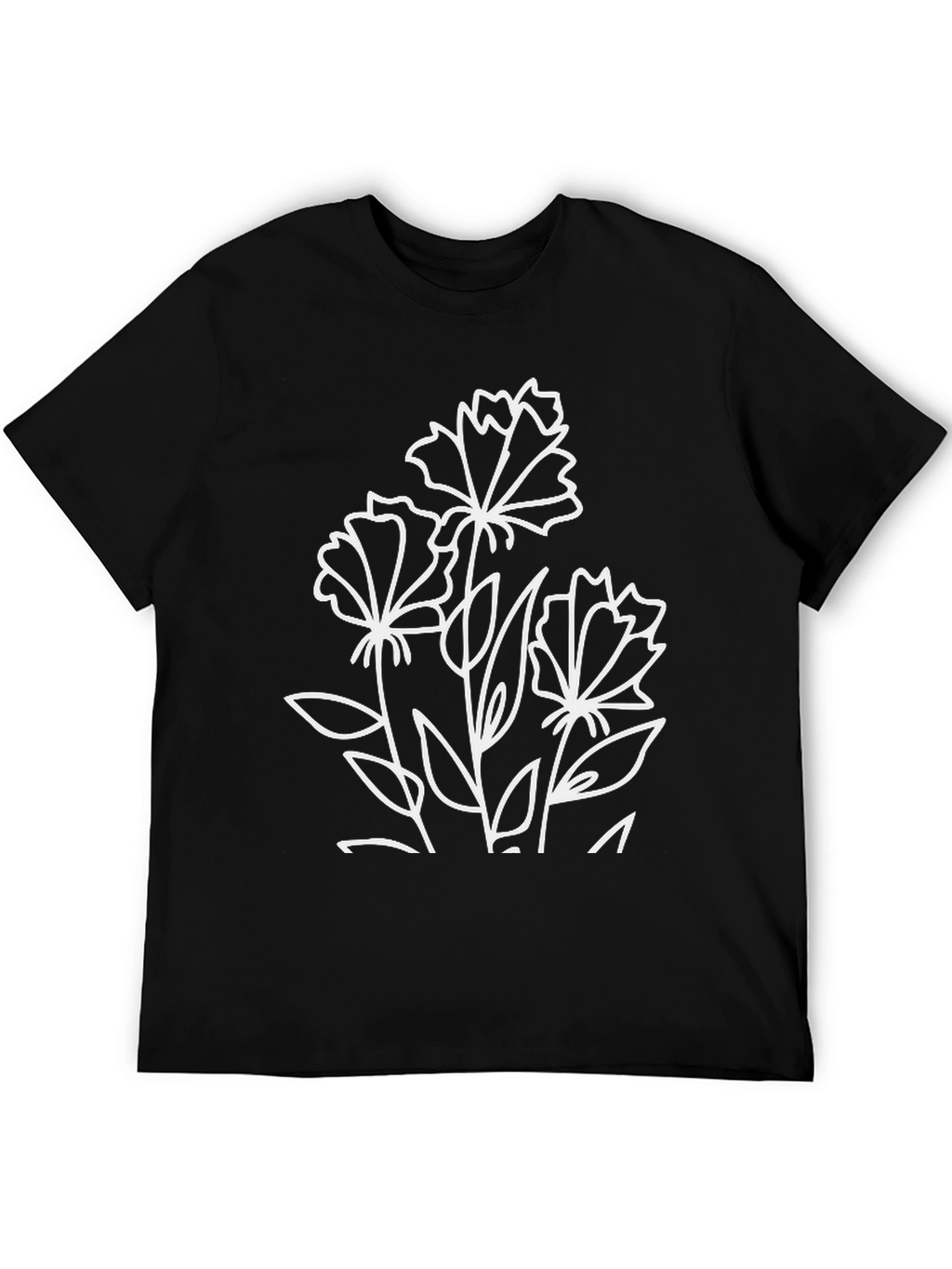 Floral Graphic Black T-Shirt