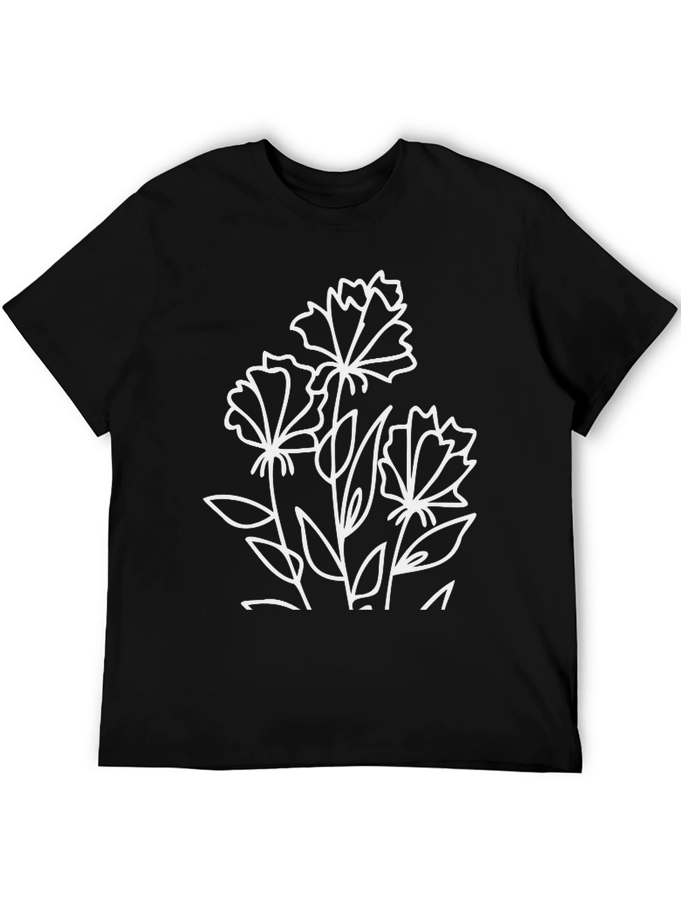 Floral Graphic Black T-Shirt