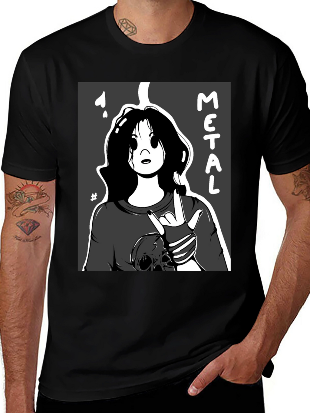 Metal Cartoon Graphic Tee