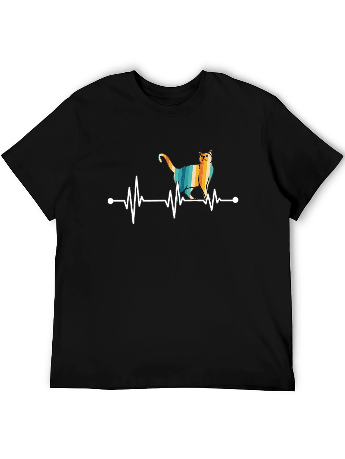 Cat Heartbeat T-Shirt - Retro Style