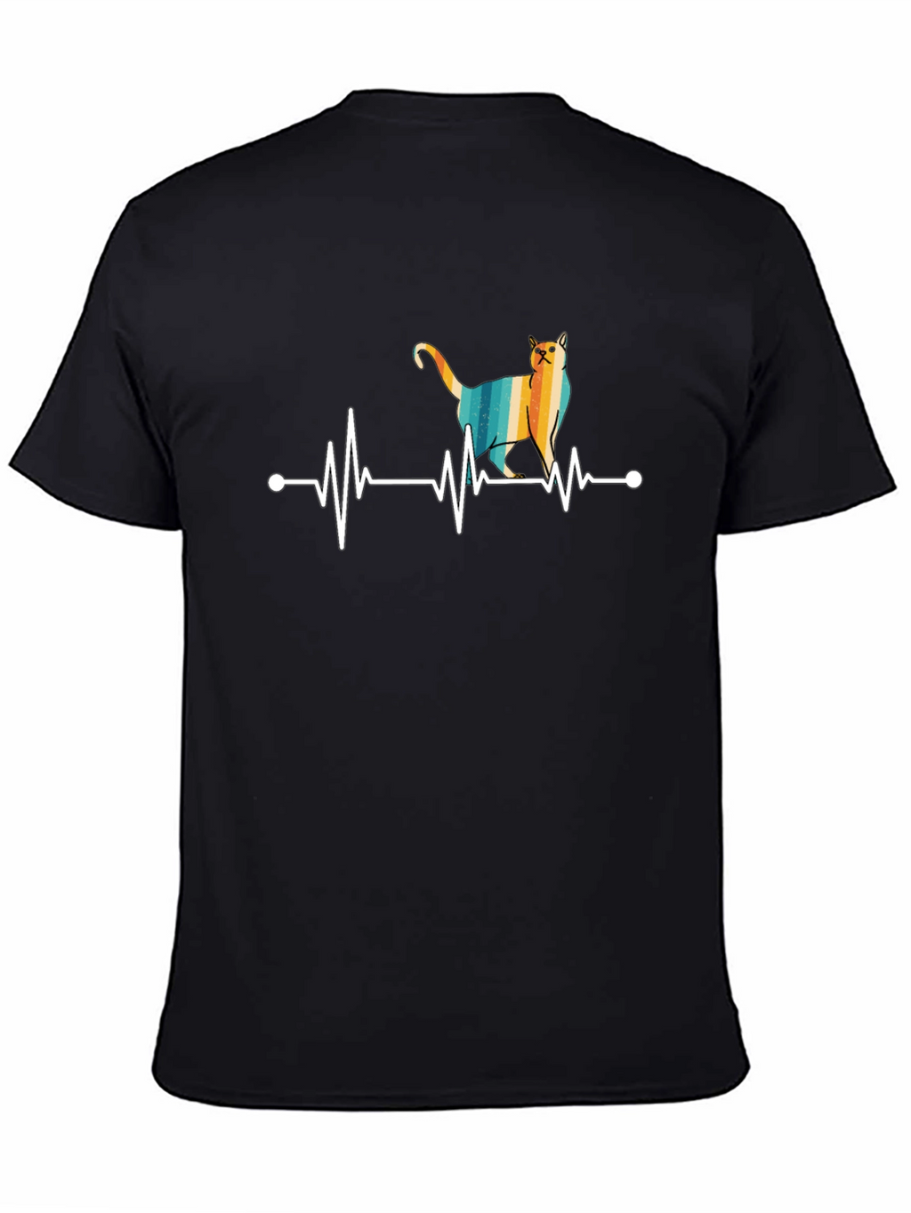 Cat Heartbeat T-Shirt - Retro Style