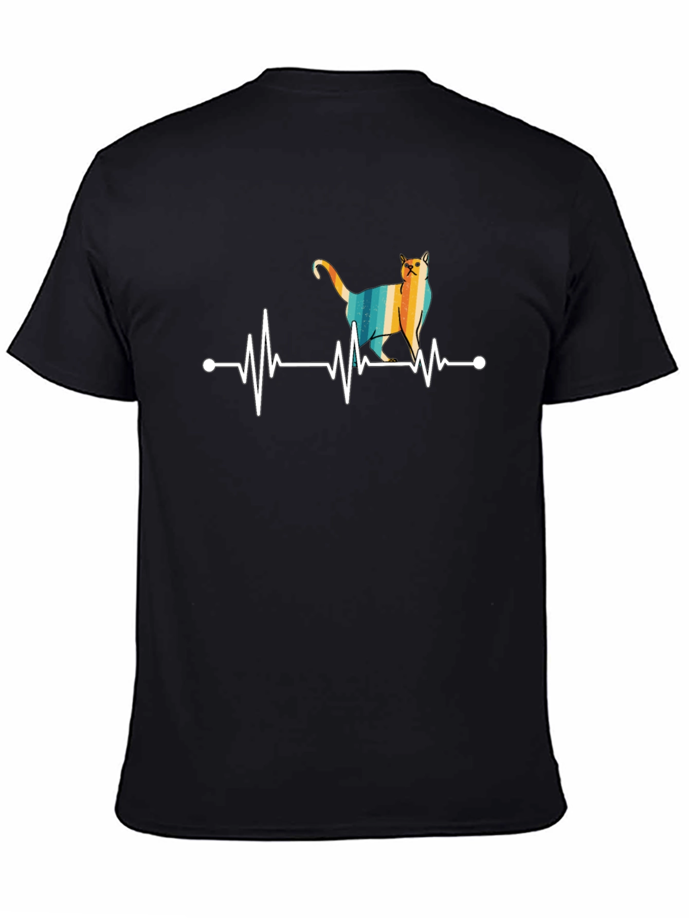Cat Heartbeat T-Shirt - Retro Style
