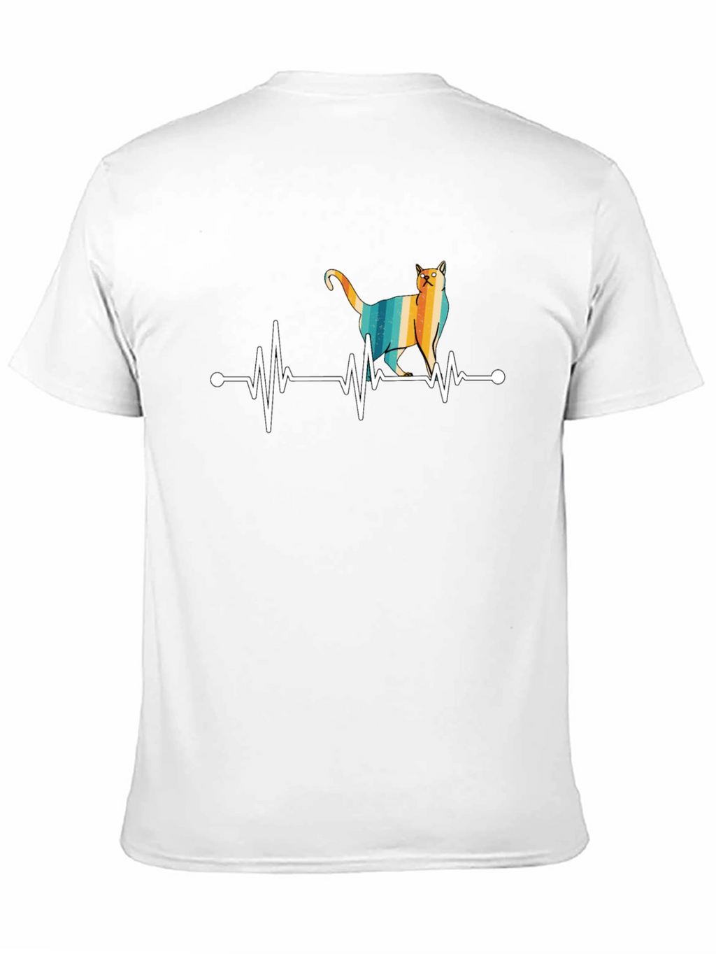 Cat Heartbeat T-Shirt - Retro Style