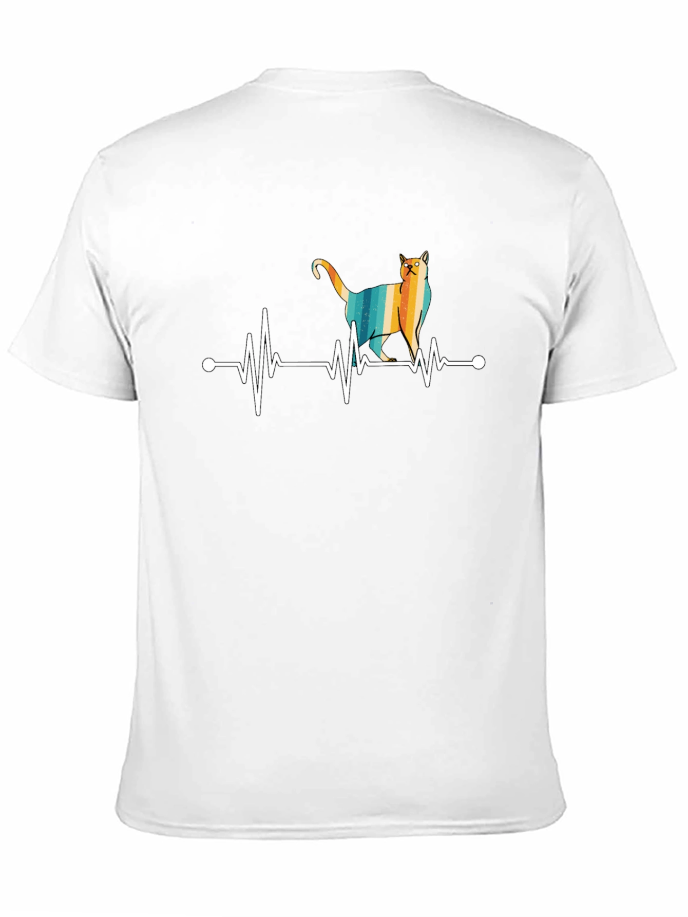 Cat Heartbeat T-Shirt - Retro Style