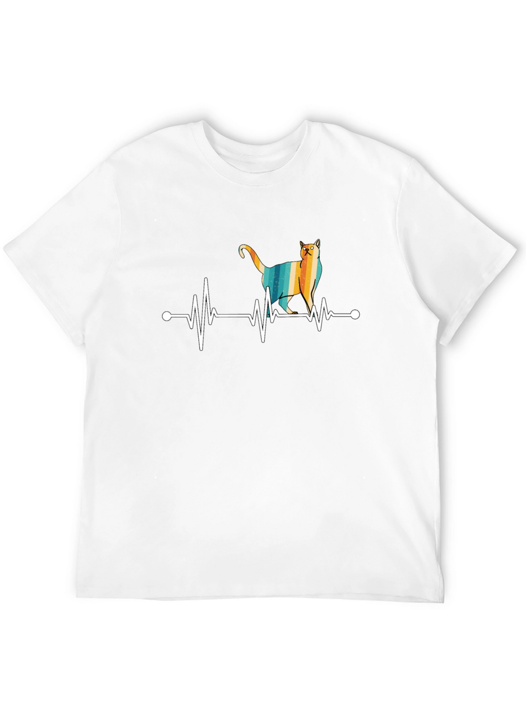 Cat Heartbeat T-Shirt - Retro Style