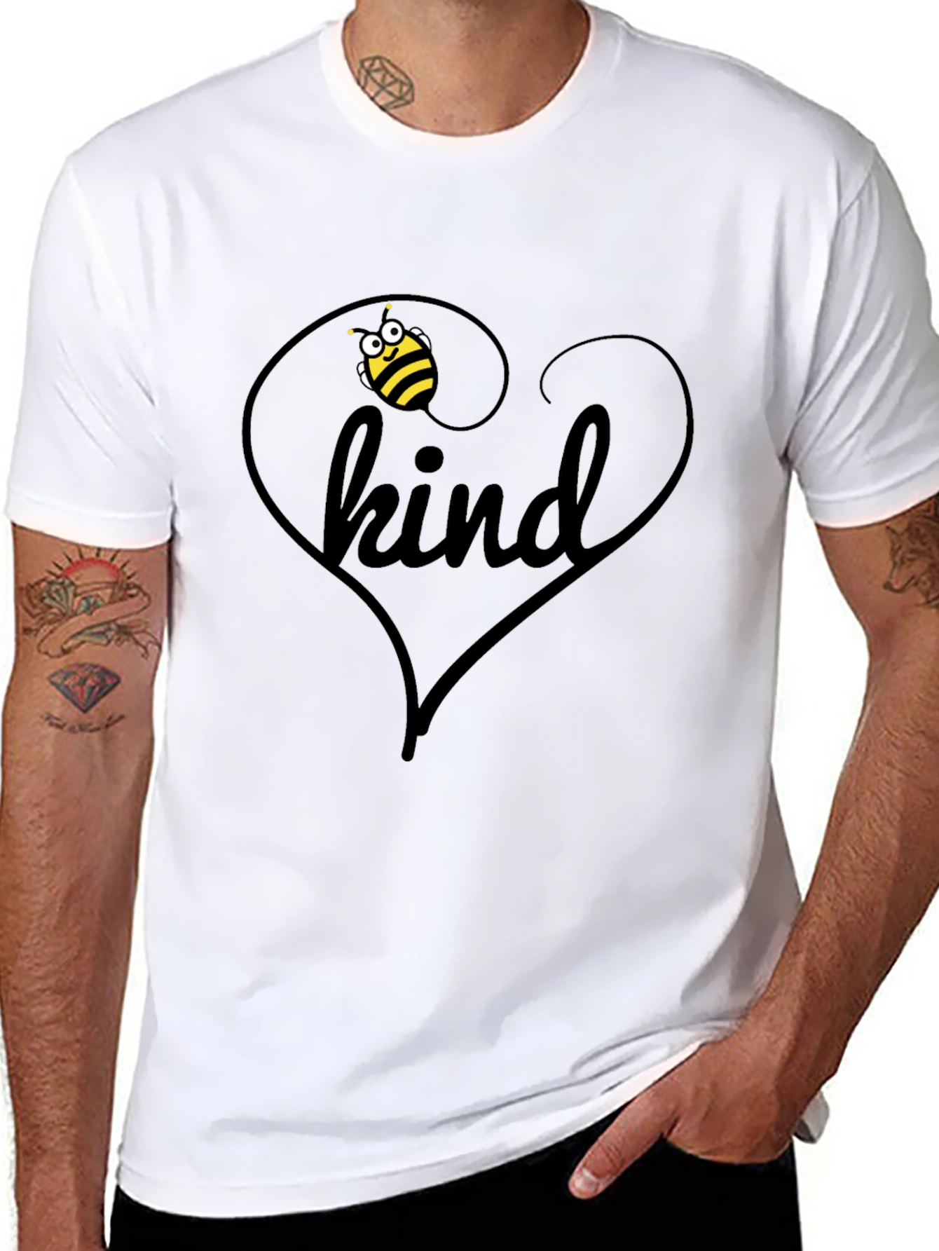 Be Kind Bee Heart T-Shirt - Soft Cotton Tee
