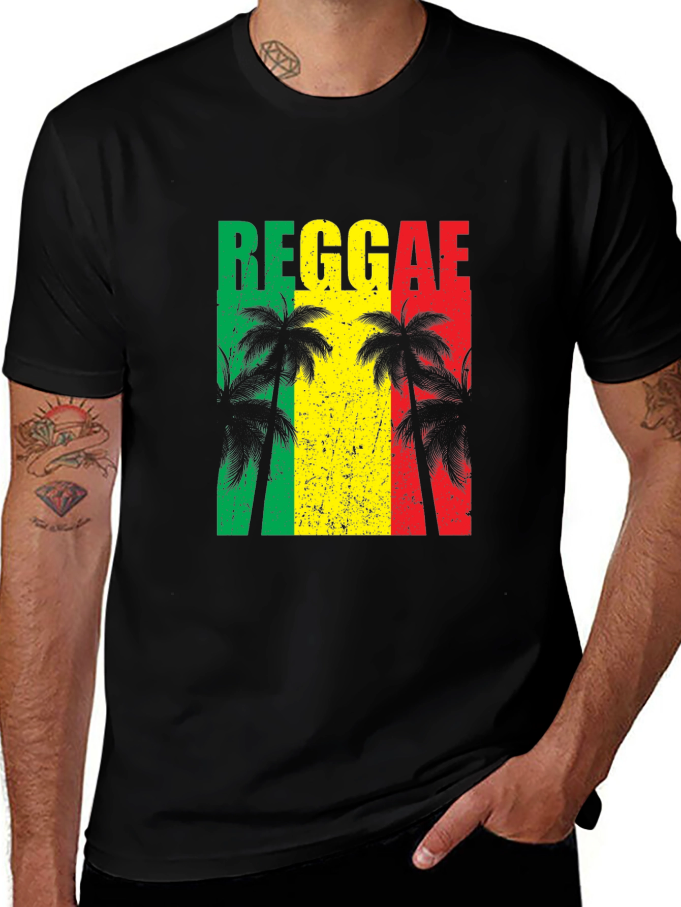 Reggae Vibes T-Shirt - Tropical Palm Tree Design