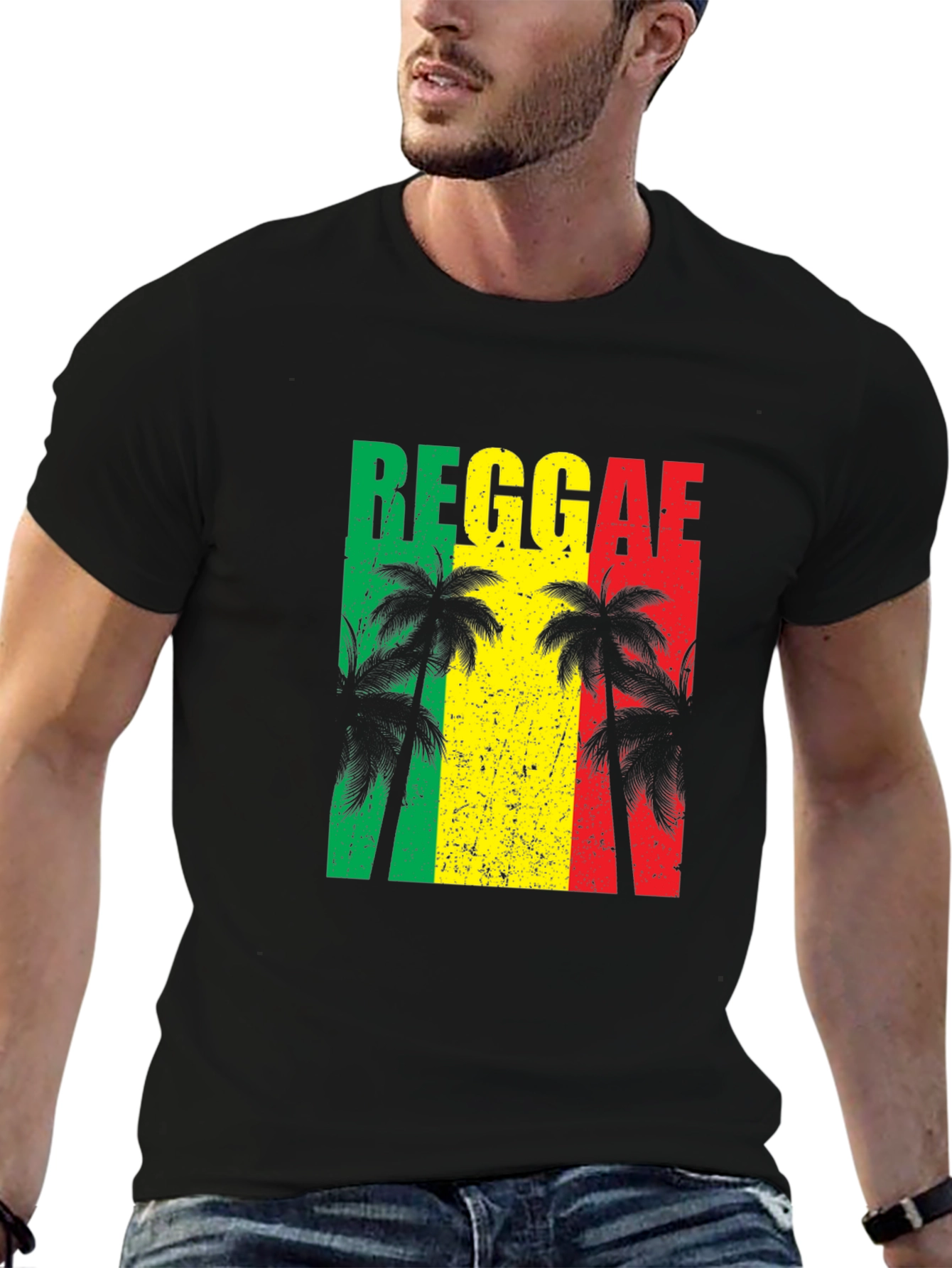 Reggae Vibes T-Shirt - Tropical Palm Tree Design