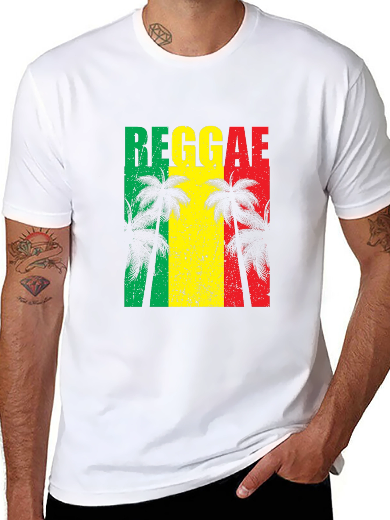 Reggae Vibes T-Shirt - Tropical Palm Tree Design