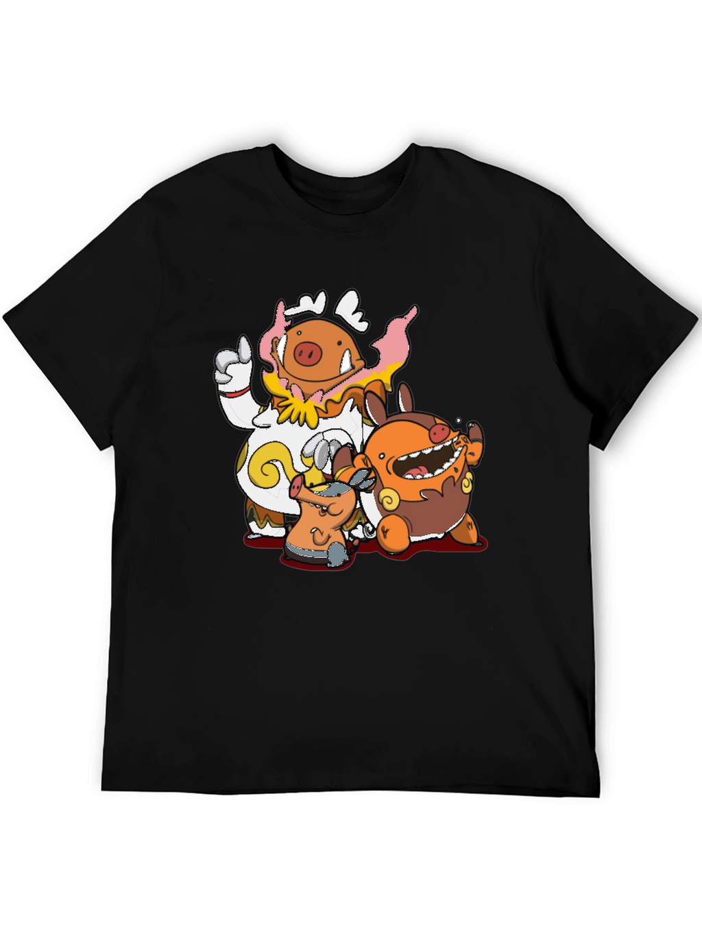 Pokémon Lechonk Family Black T-Shirt