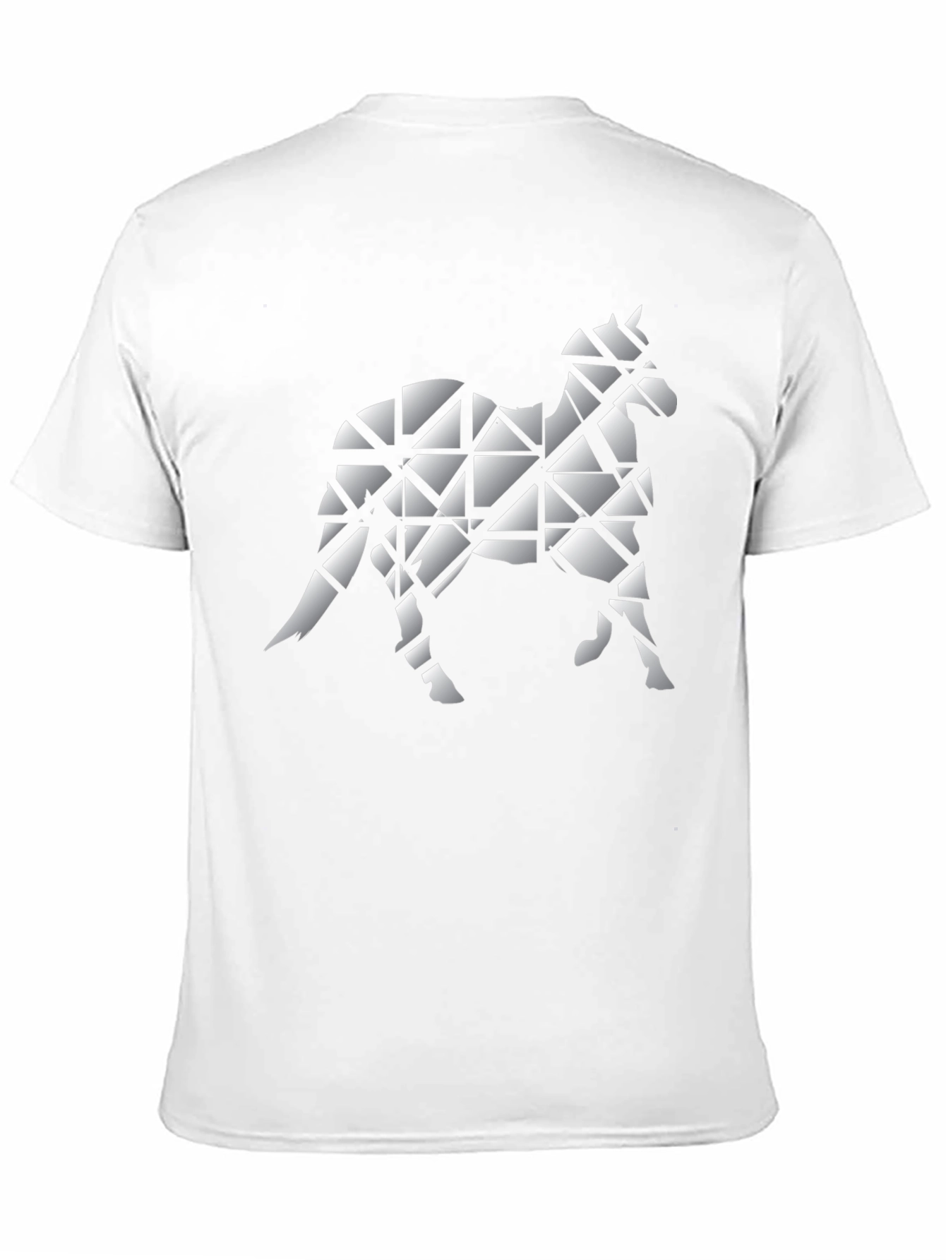 Geometric Horse Graphic Tee - Black Cotton Blend Shirt