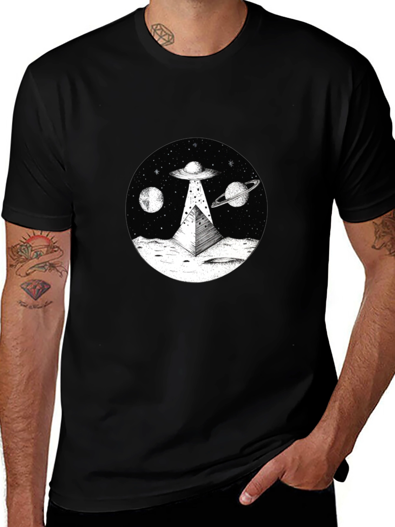 UFO Pyramid T-Shirt - Extraterrestrial Graphic Tee