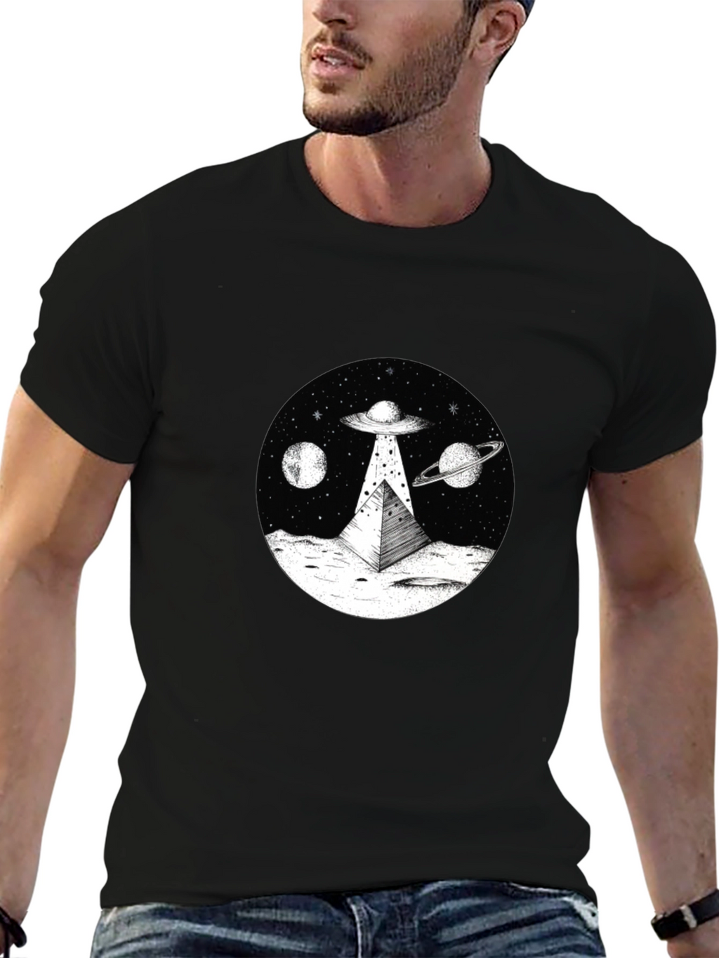 UFO Pyramid T-Shirt - Extraterrestrial Graphic Tee