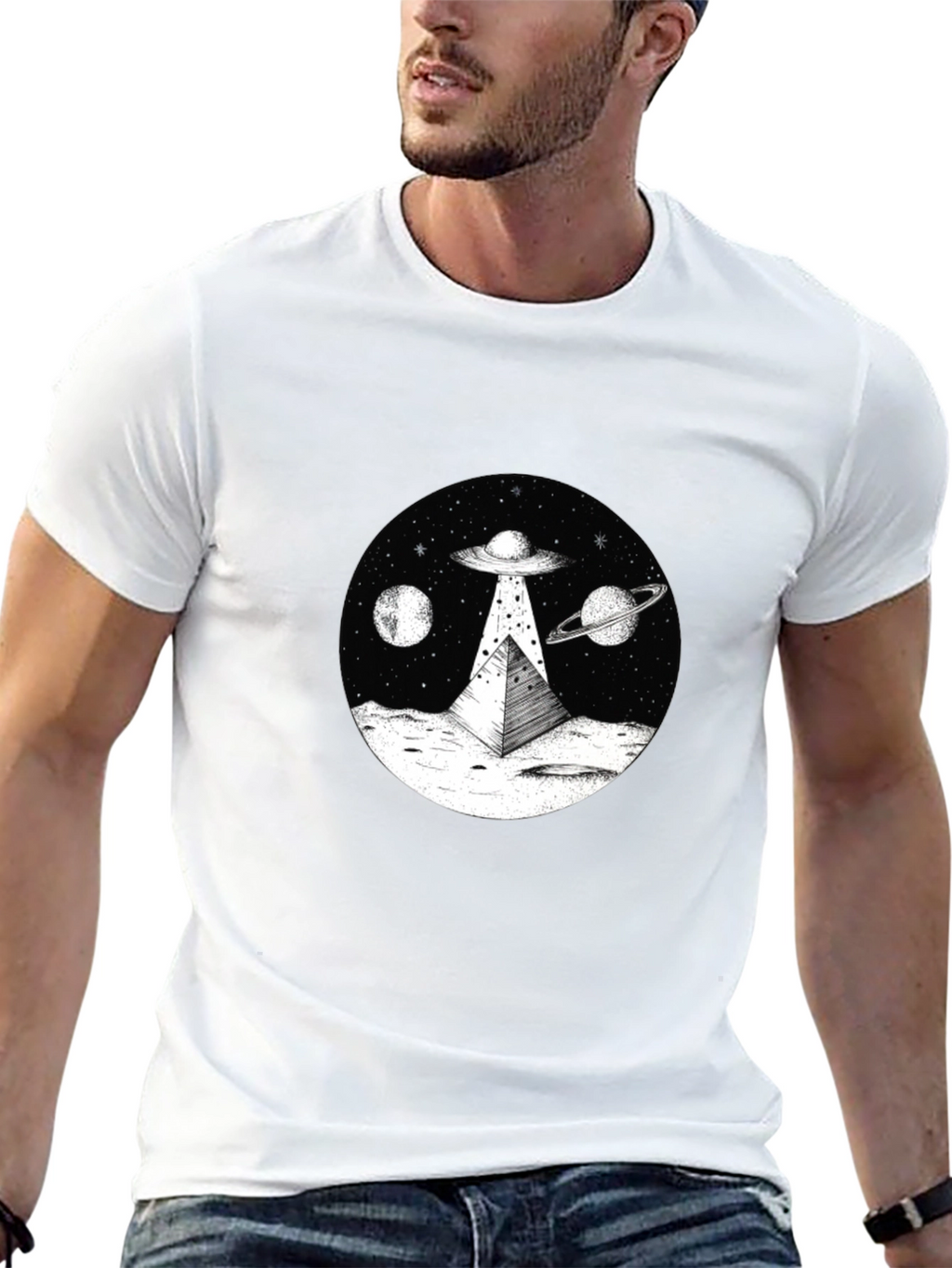 UFO Pyramid T-Shirt - Extraterrestrial Graphic Tee