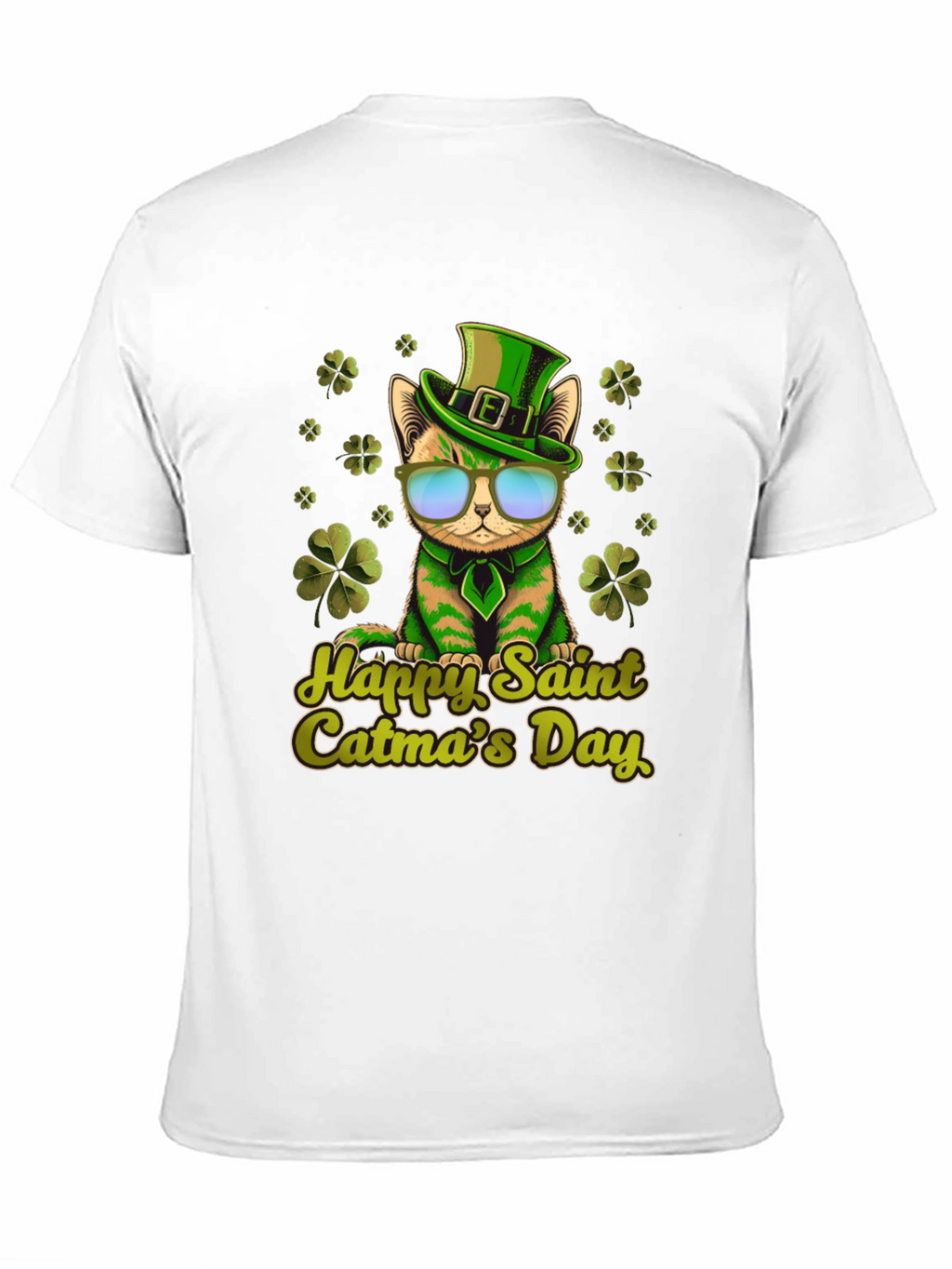 Happy Saint Catmas Day Black T-Shirt