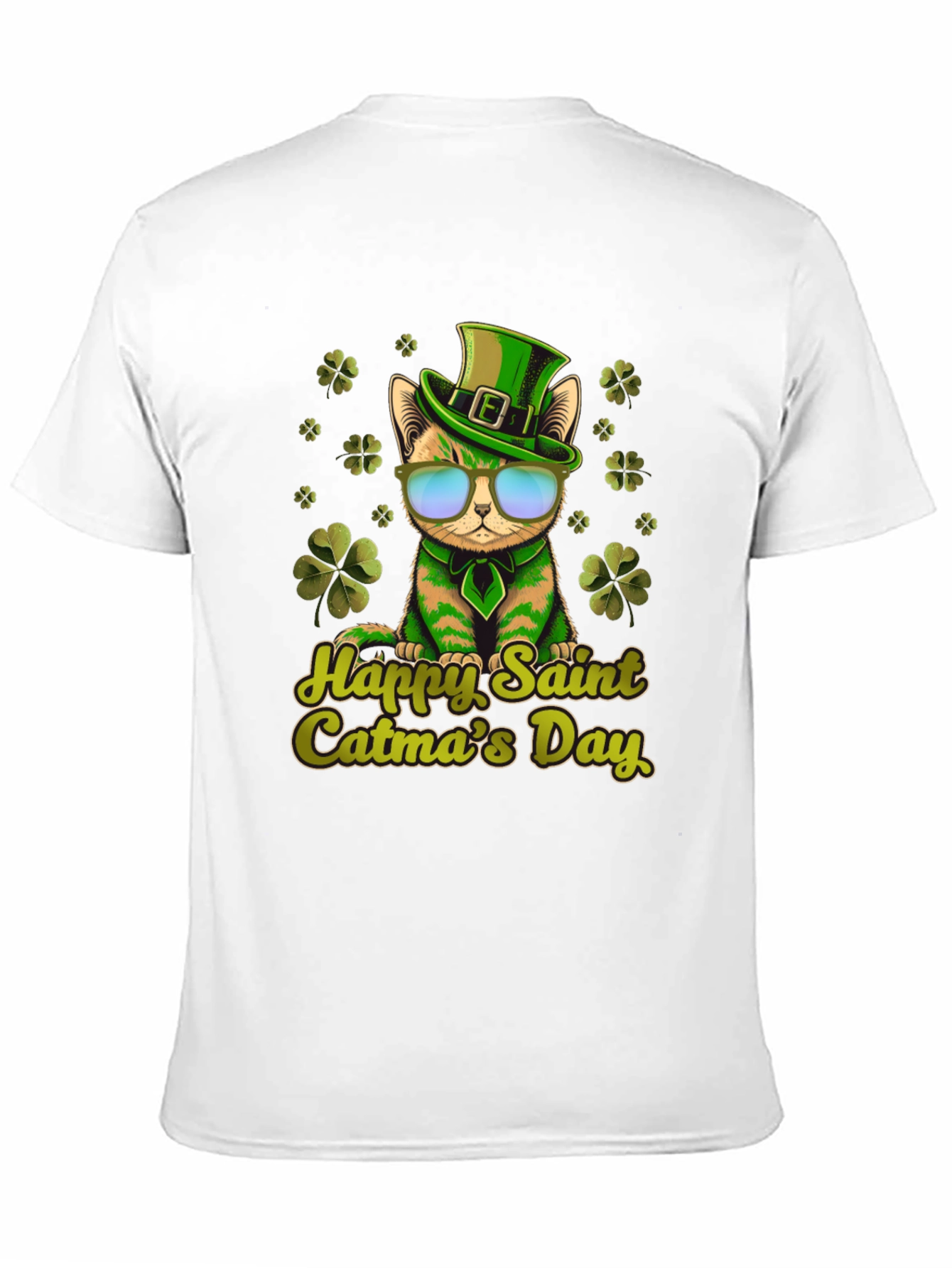 Happy Saint Catmas Day Black T-Shirt