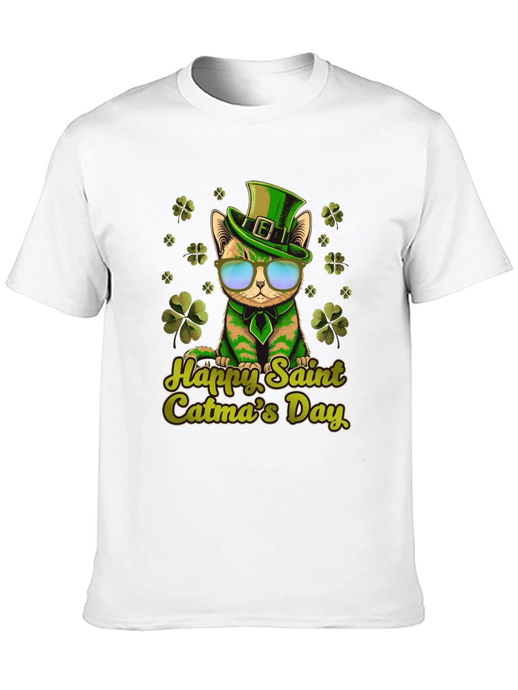 Happy Saint Catmas Day Black T-Shirt