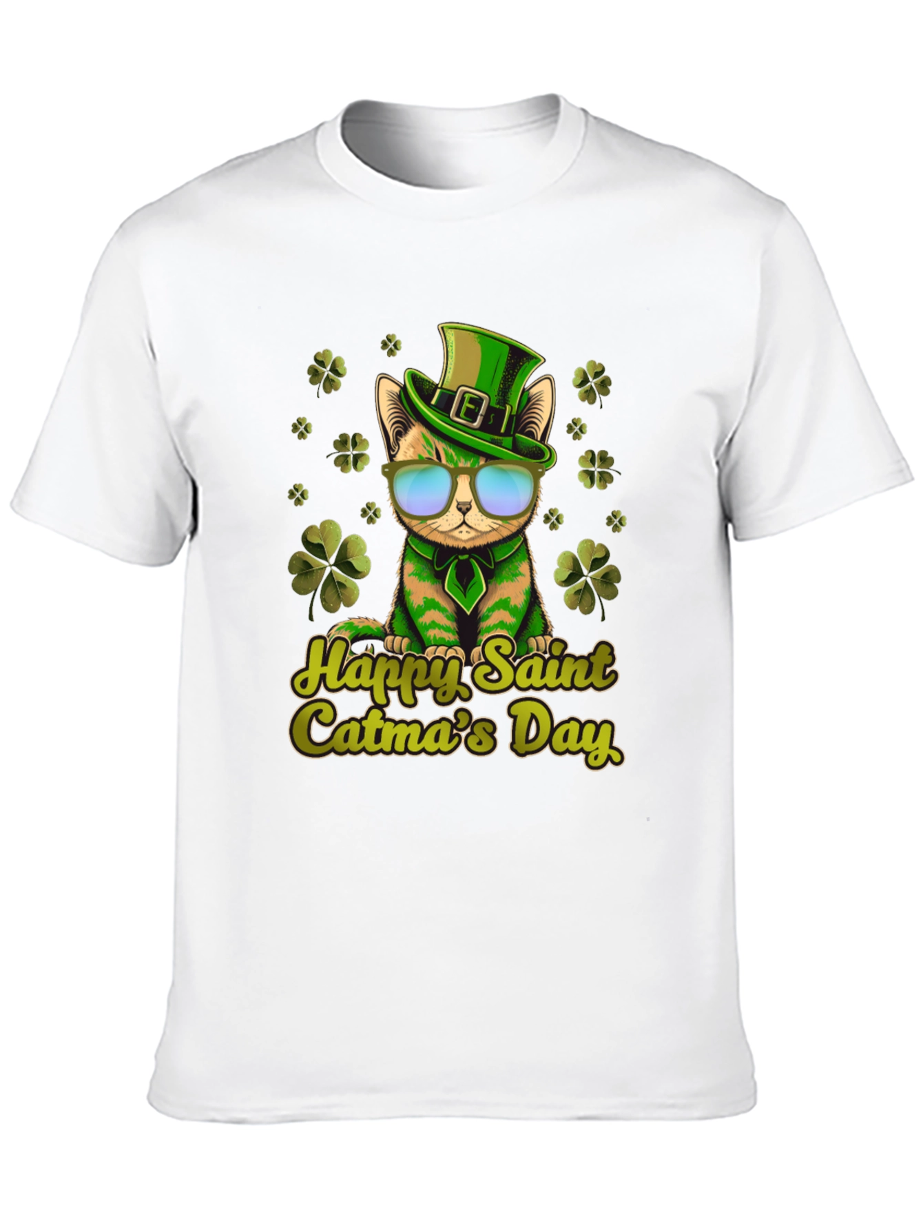 Happy Saint Catmas Day Black T-Shirt