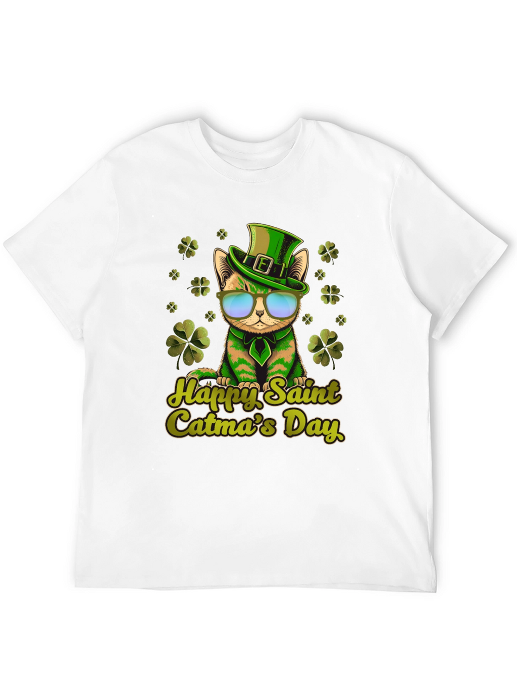 Happy Saint Catmas Day Black T-Shirt