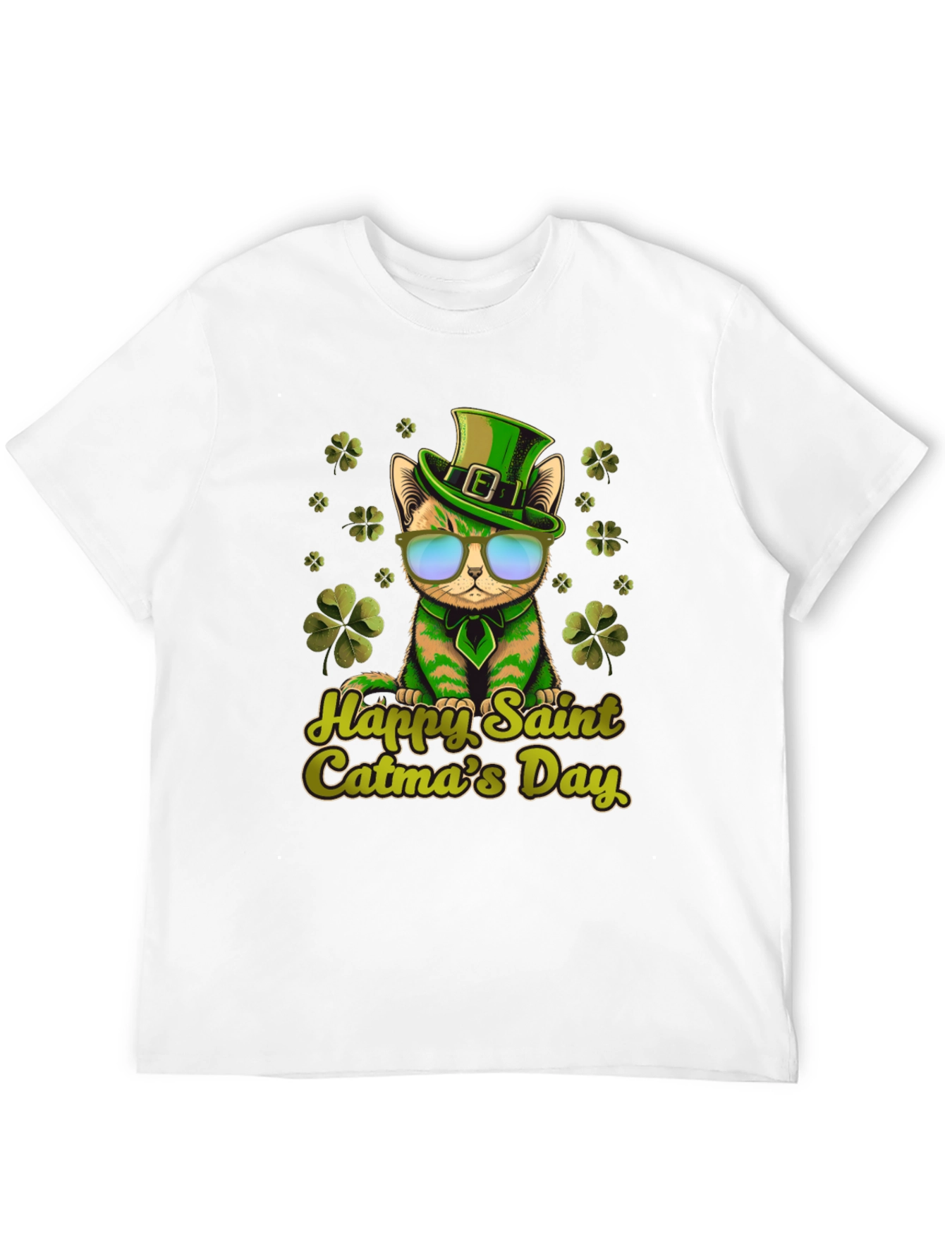 Happy Saint Catmas Day Black T-Shirt