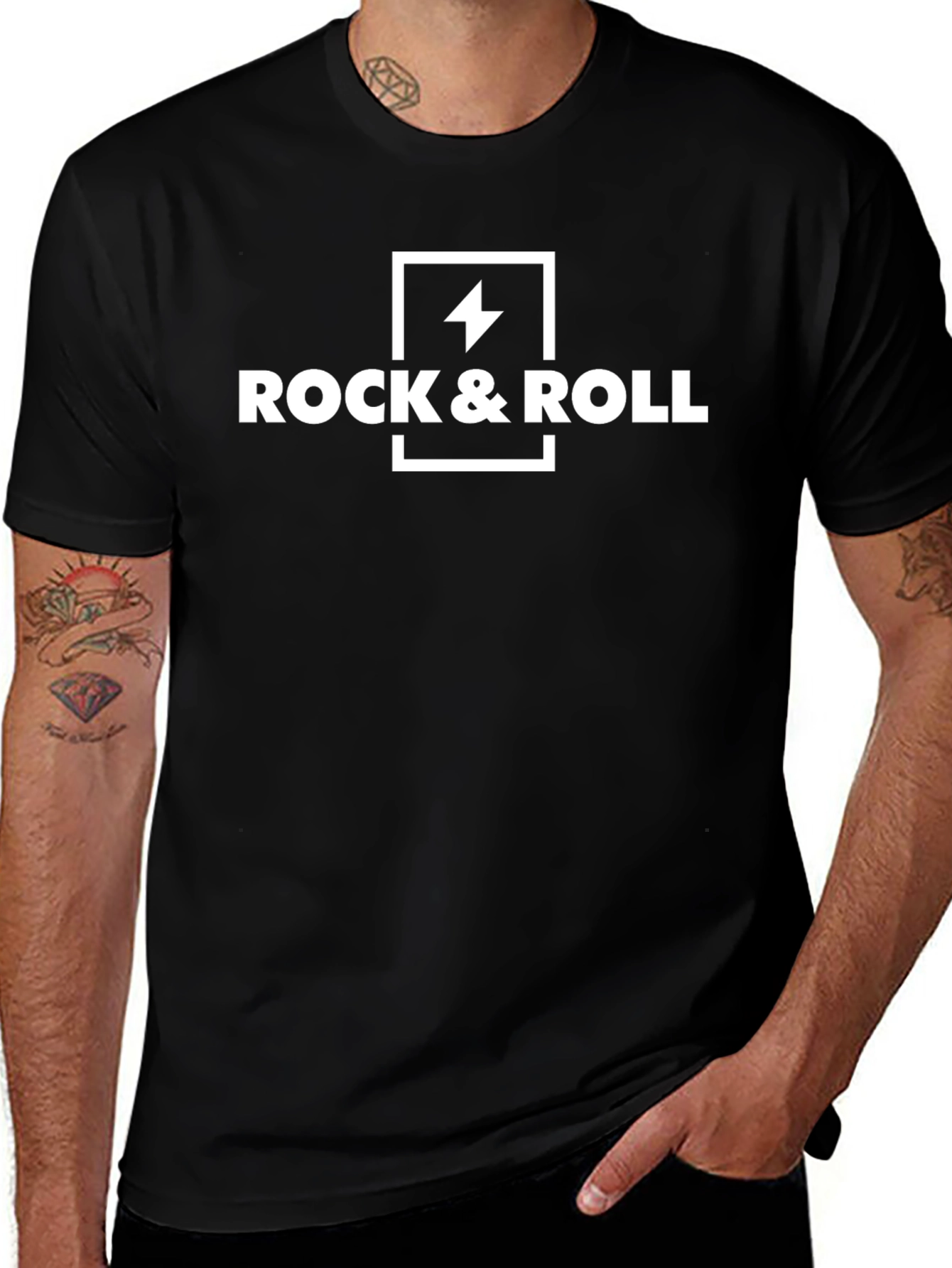 Rock & Roll Black Graphic T-Shirt