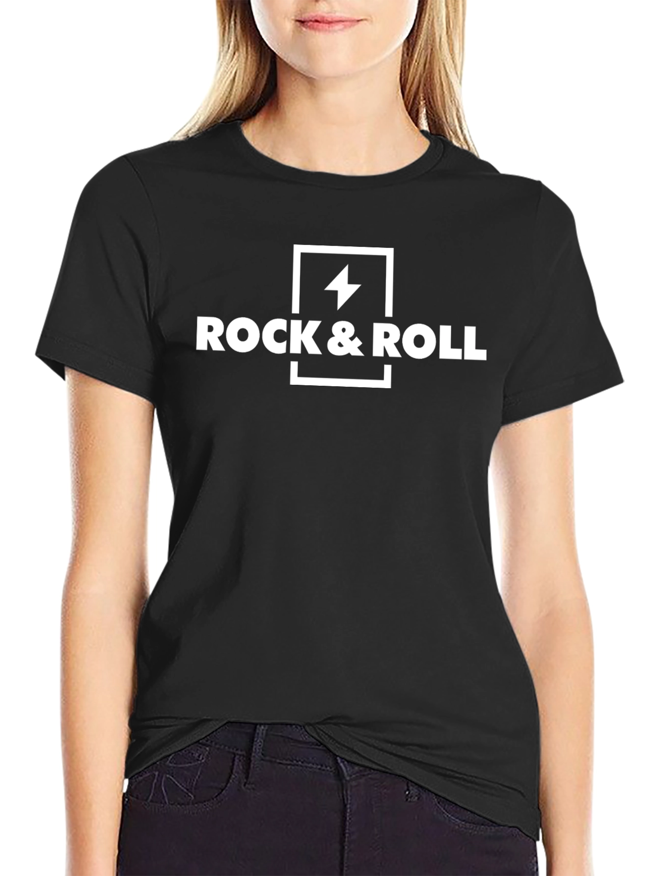 Rock & Roll Black Graphic T-Shirt