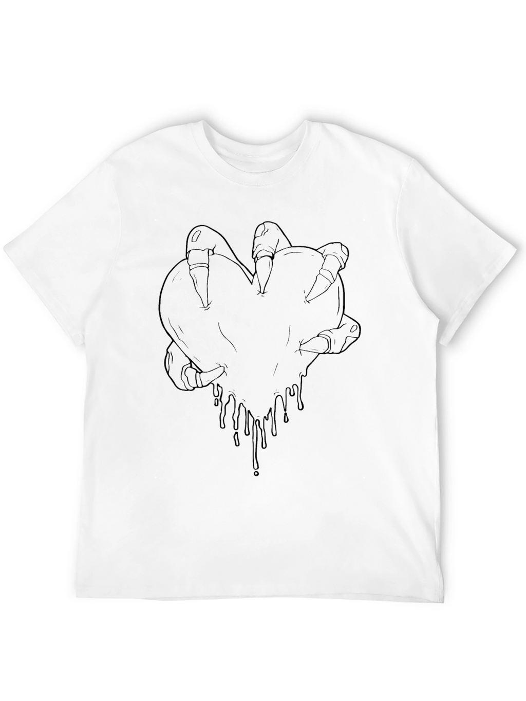 Mens Black T-Shirt with Heart Claw Design