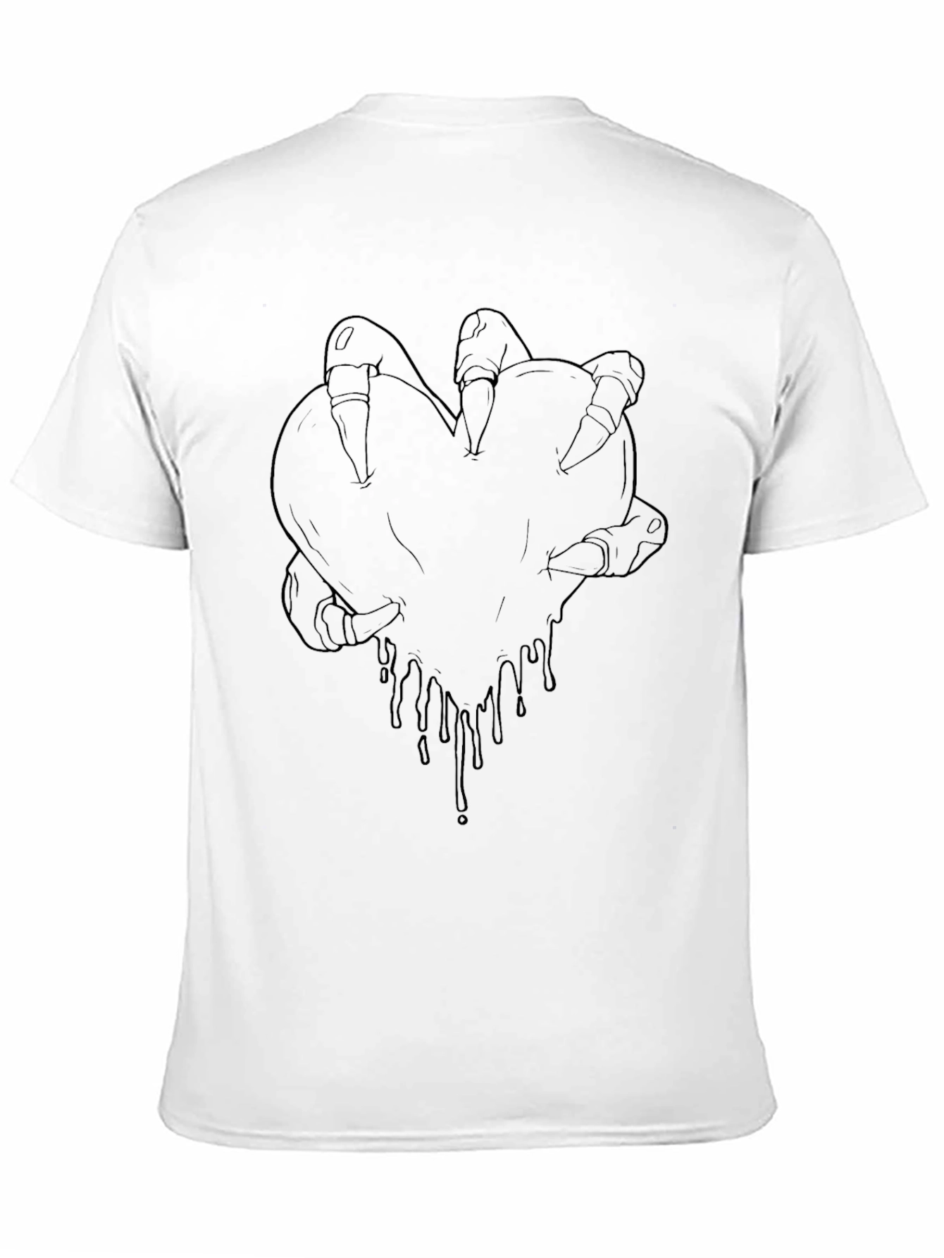 Mens Black T-Shirt with Heart Claw Design