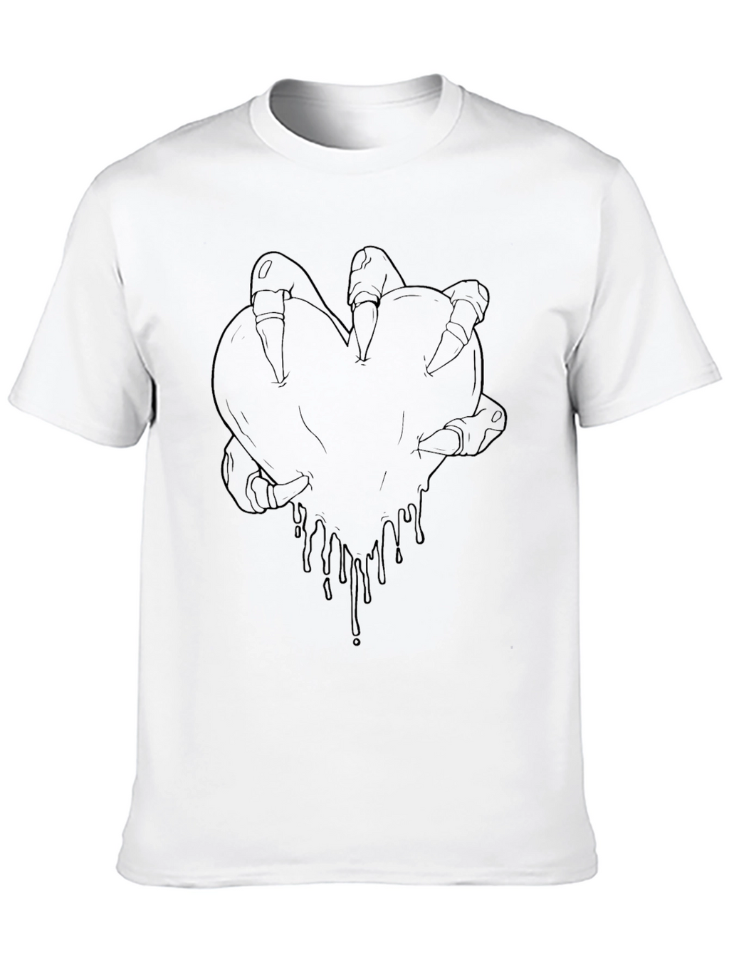 Mens Black T-Shirt with Heart Claw Design