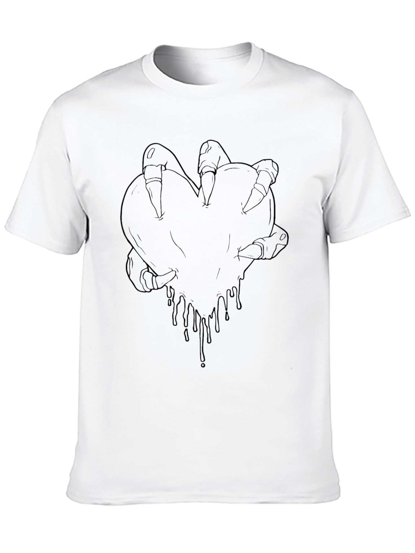 Mens Black T-Shirt with Heart Claw Design