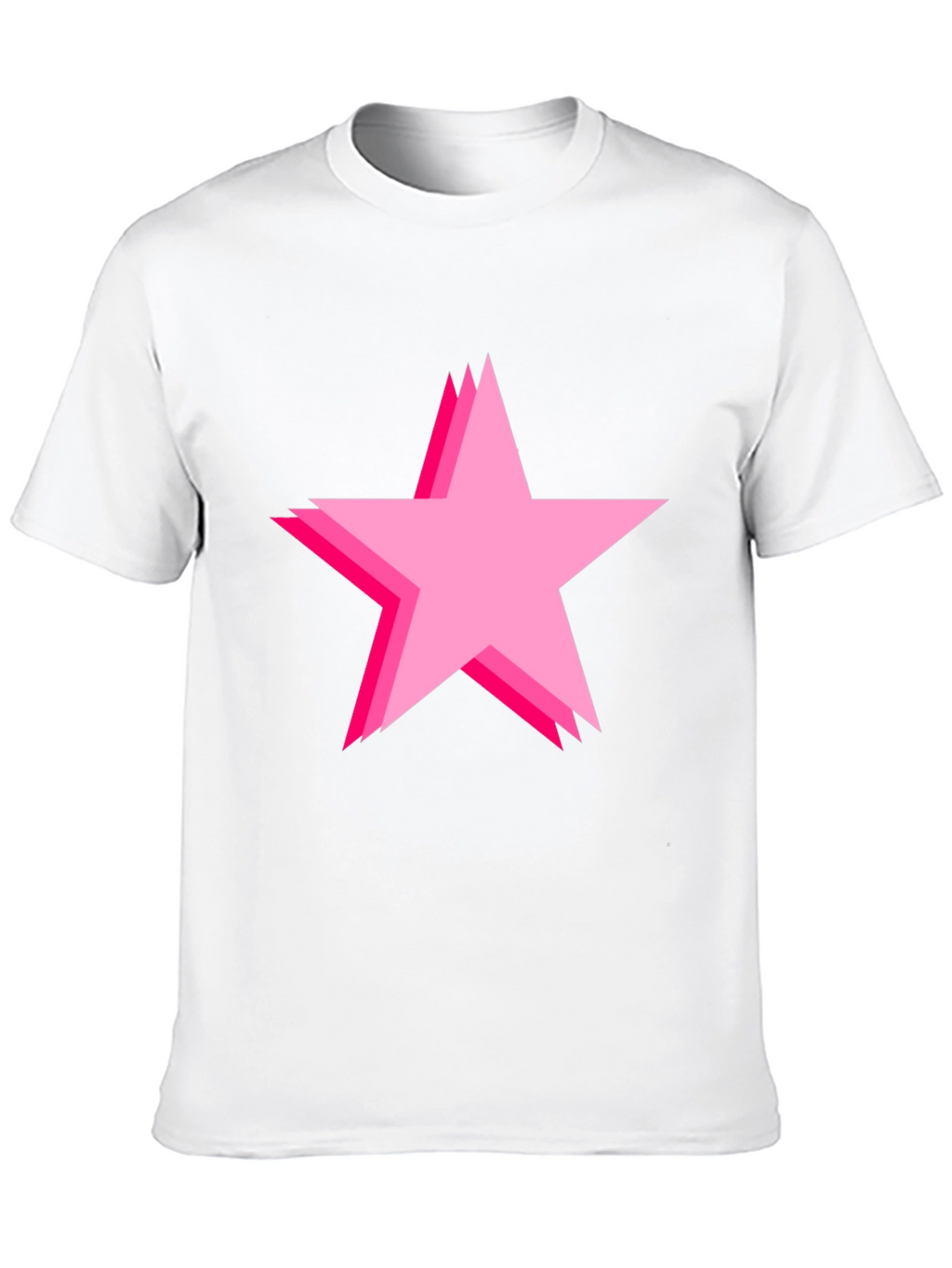 Bold Black Tee with Pink Star Design