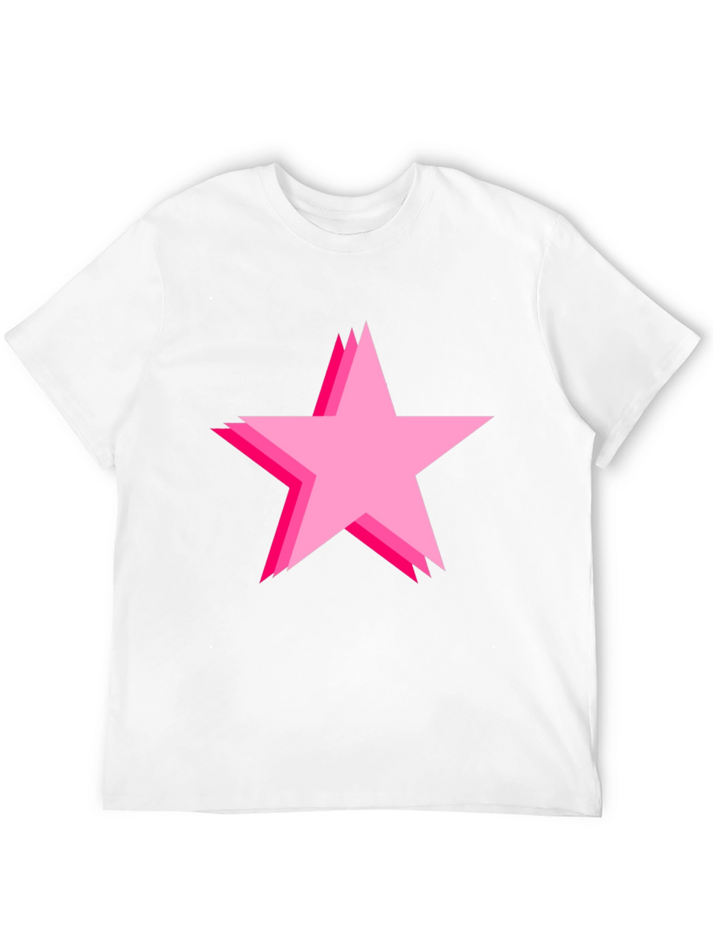 Bold Black Tee with Pink Star Design