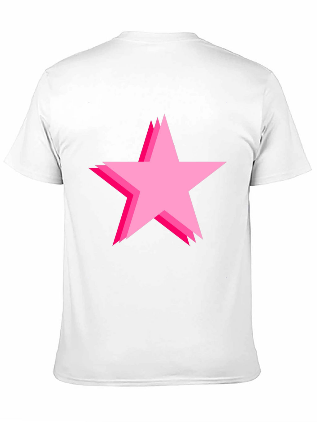 Bold Black Tee with Pink Star Design