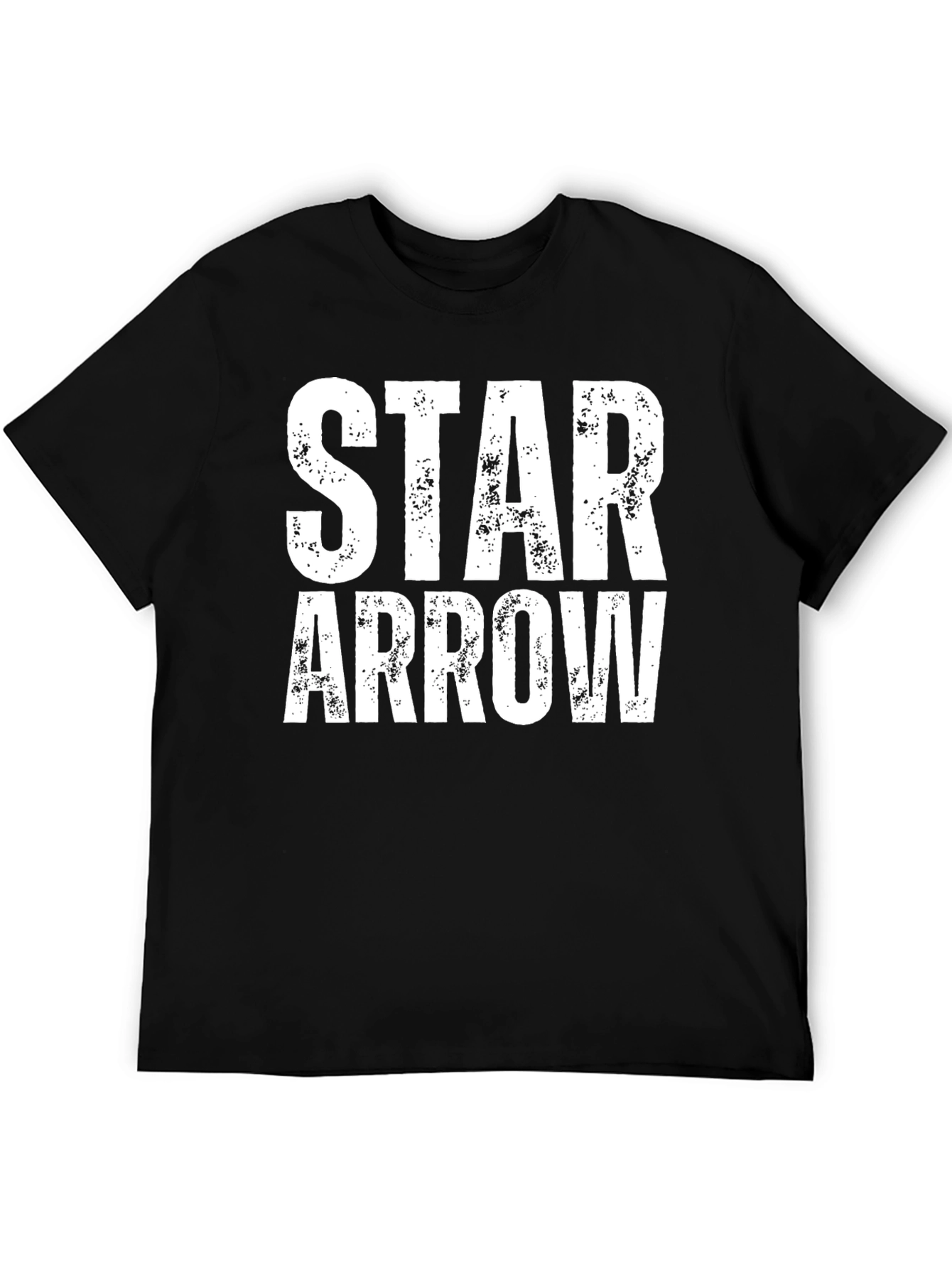 Star Arrow Graphic Tee - Distressed Print Black T-Shirt