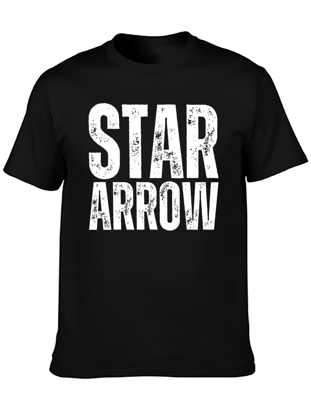 Star Arrow Graphic Tee - Distressed Print Black T-Shirt