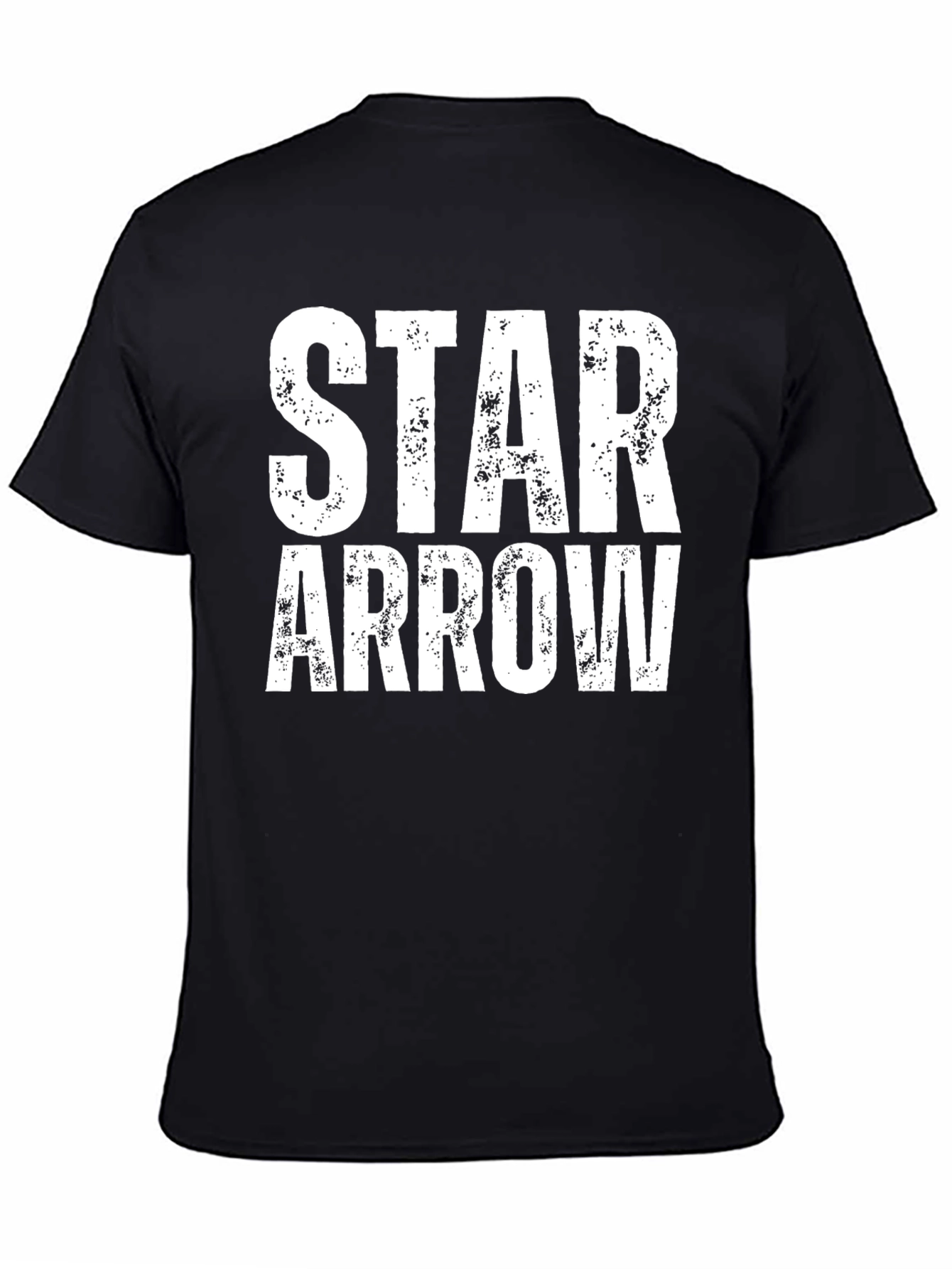 Star Arrow Graphic Tee - Distressed Print Black T-Shirt
