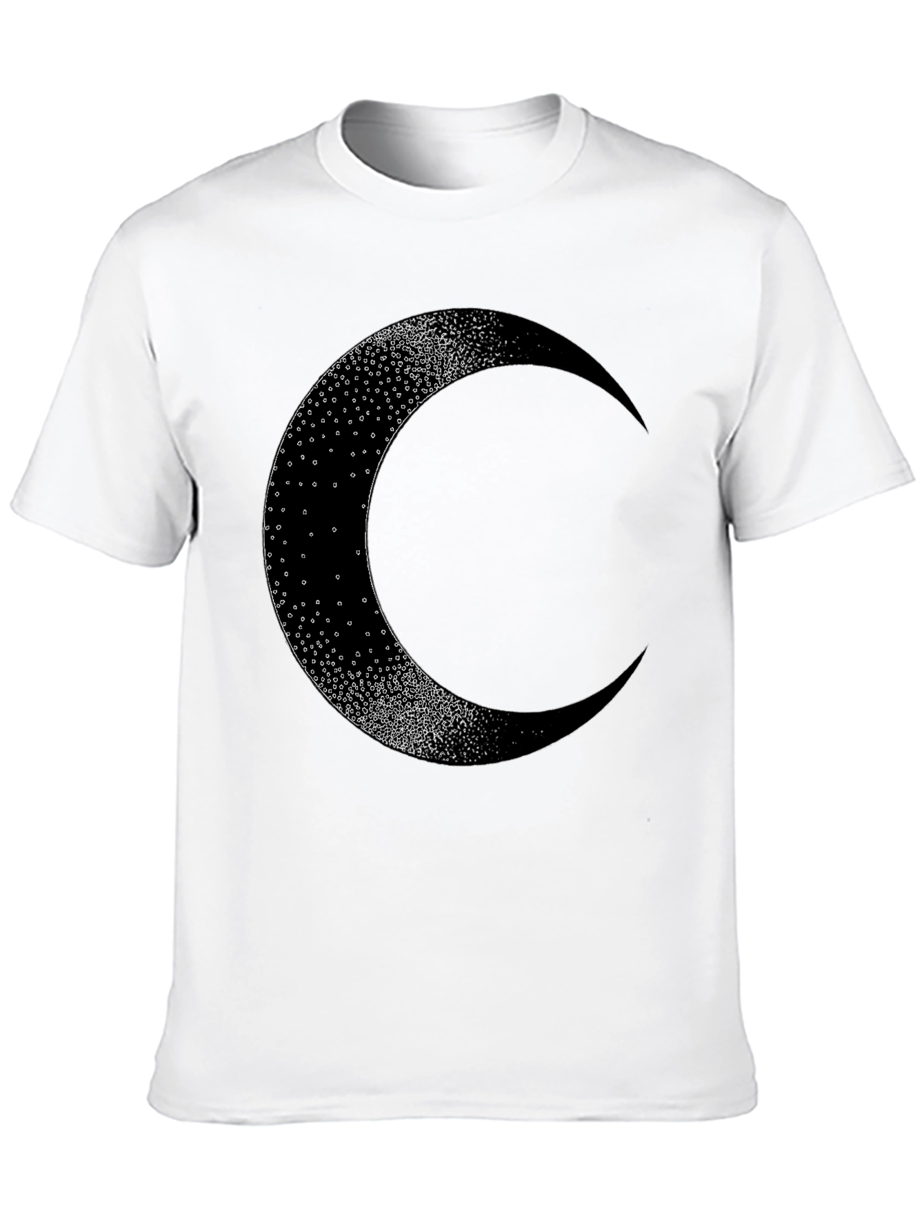 Crescent Moon Graphic Tee - Black Cotton Blend