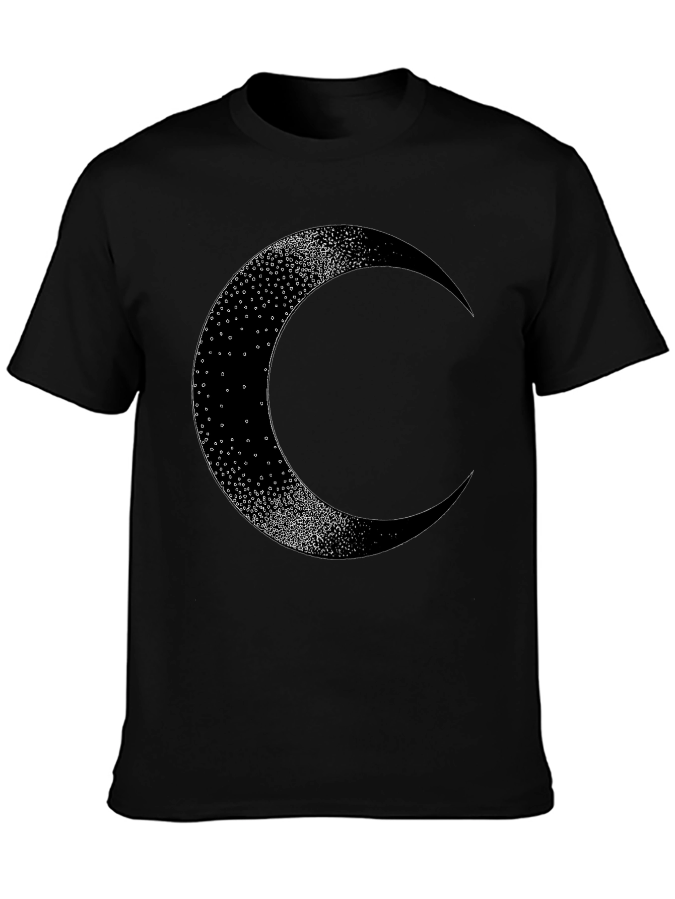 Crescent Moon Graphic Tee - Black Cotton Blend