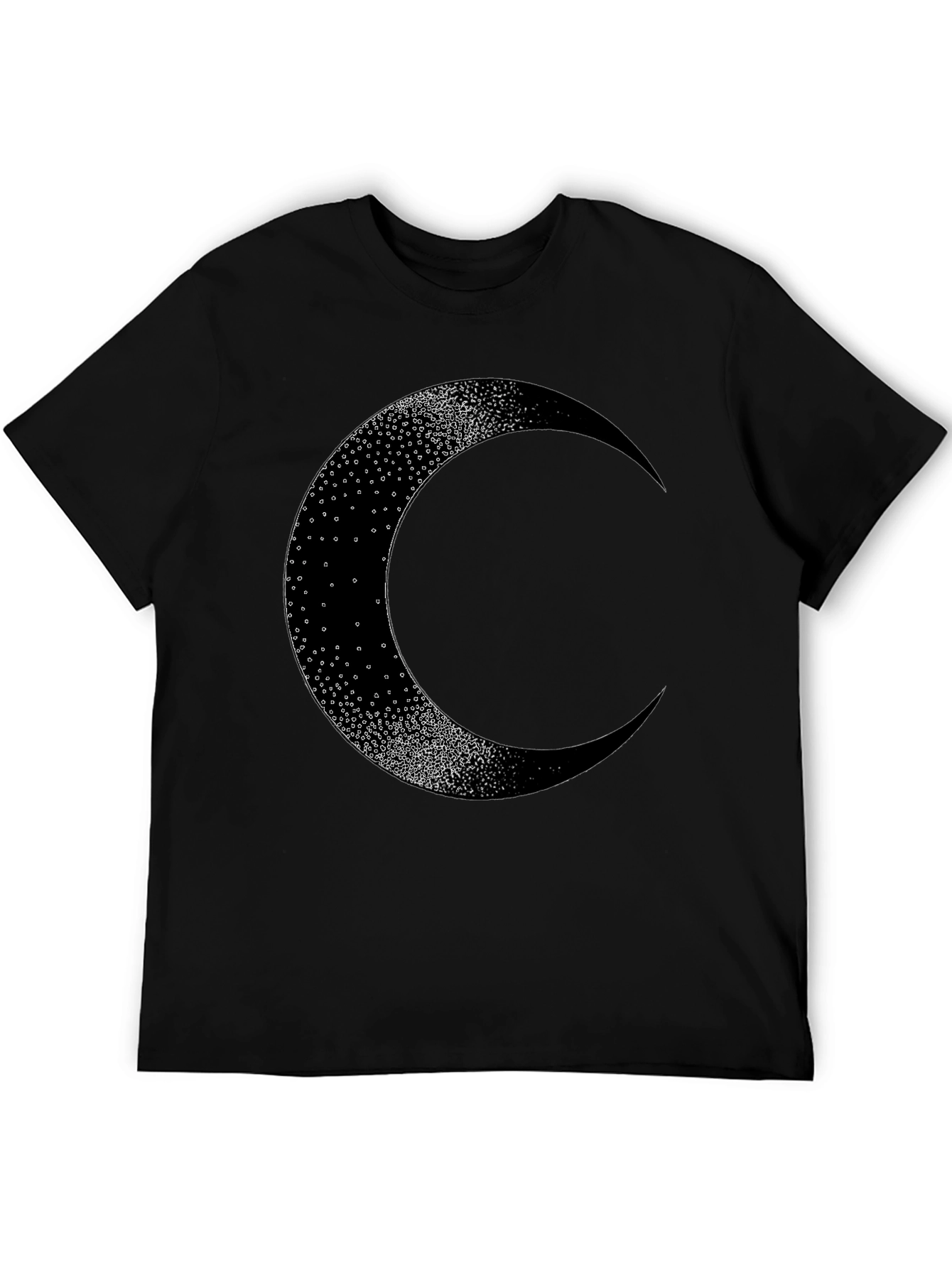 Crescent Moon Graphic Tee - Black Cotton Blend