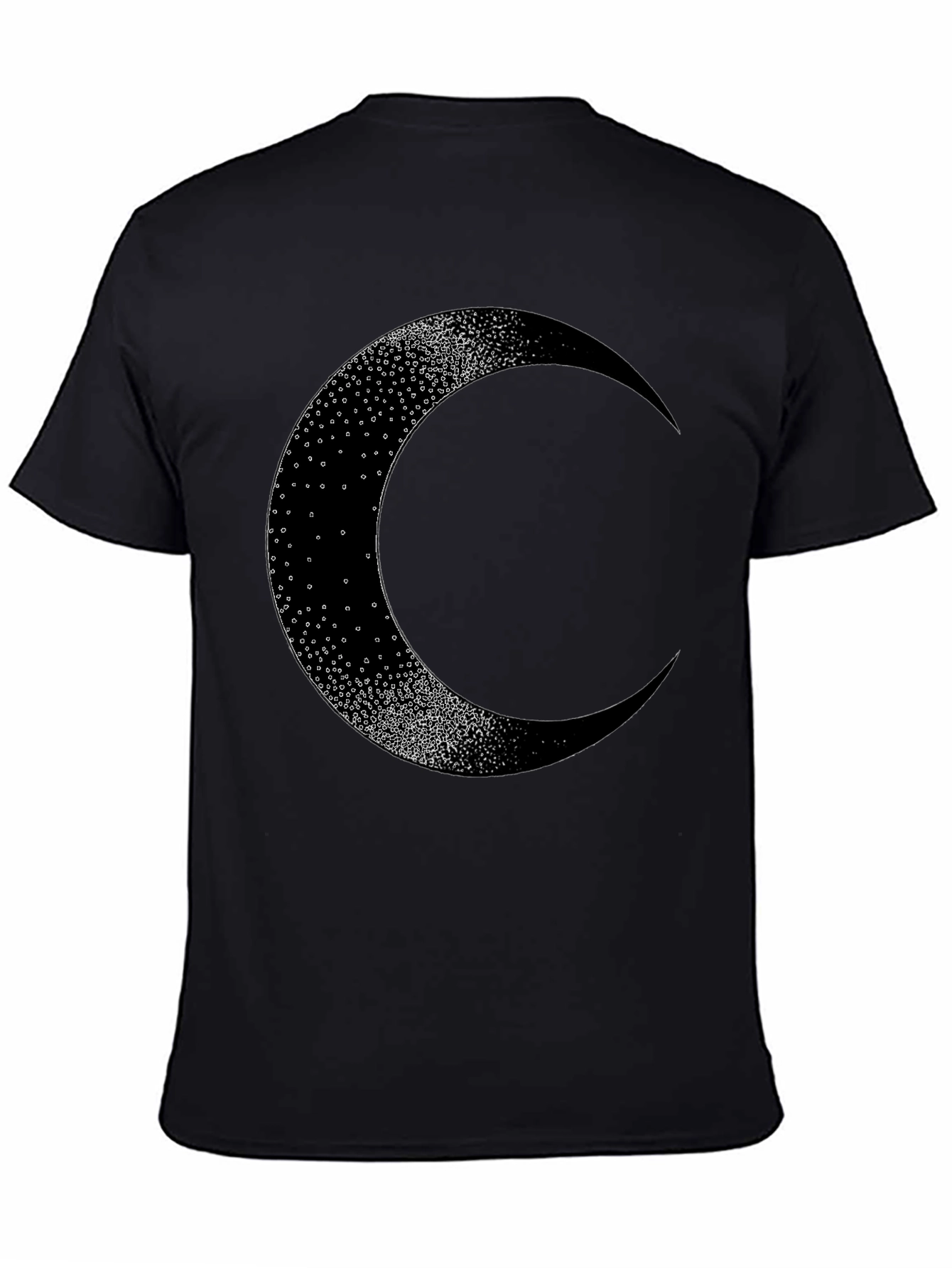 Crescent Moon Graphic Tee - Black Cotton Blend