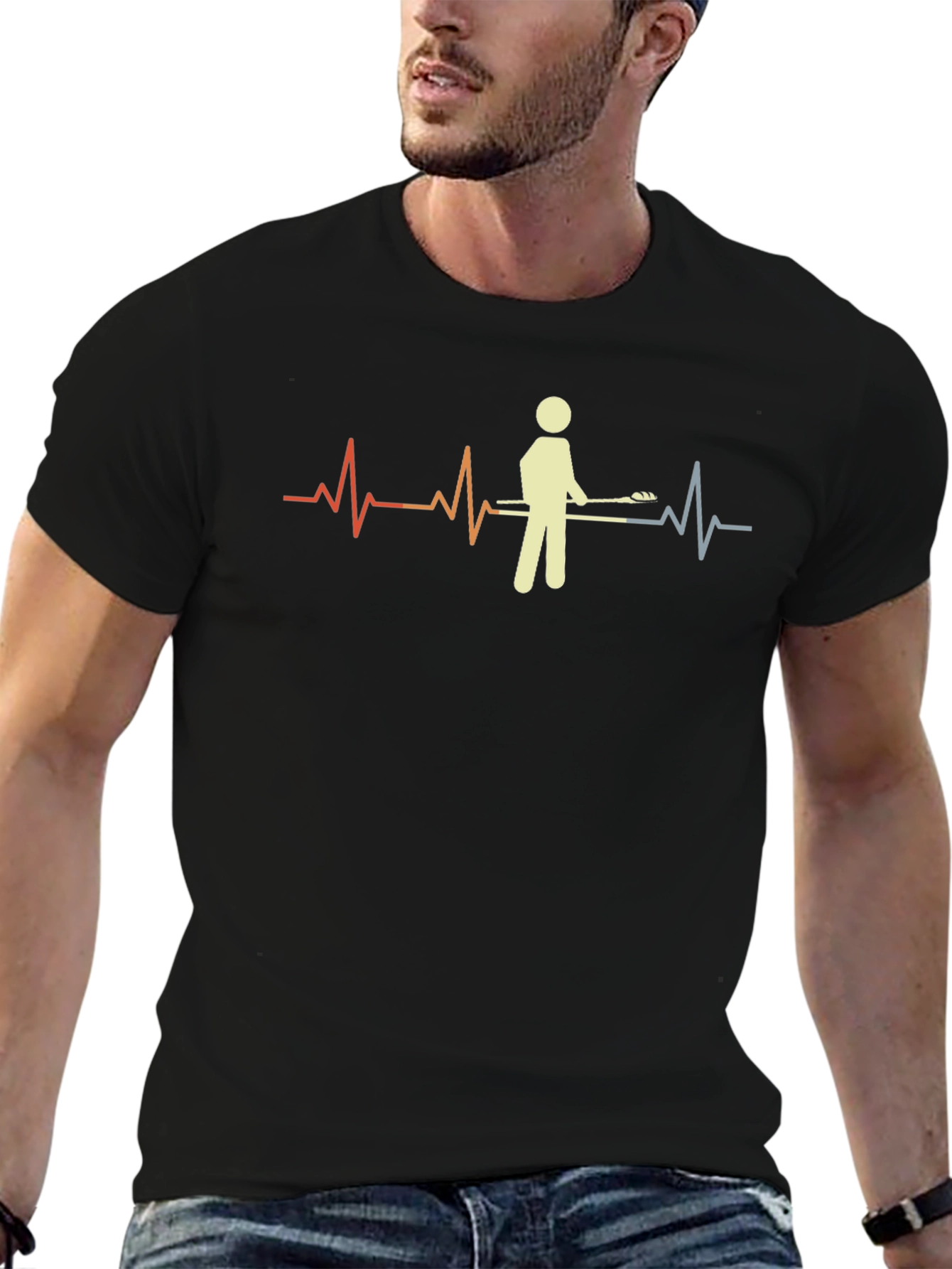 Lacrosse Heartbeat T-Shirt - Black Cotton Tee