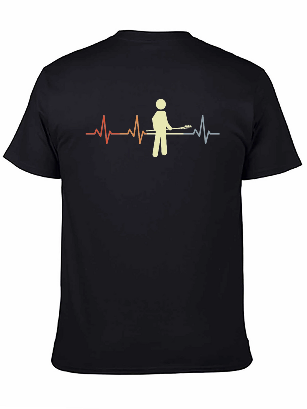 Lacrosse Heartbeat T-Shirt - Black Cotton Tee