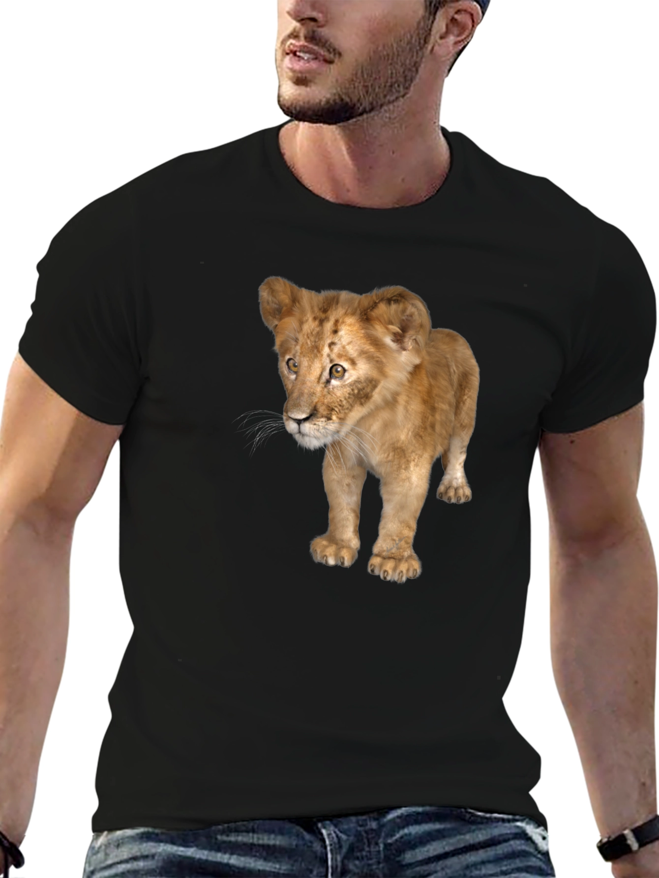 Lion Cub Graphic Tee - Unisex Black T-Shirt