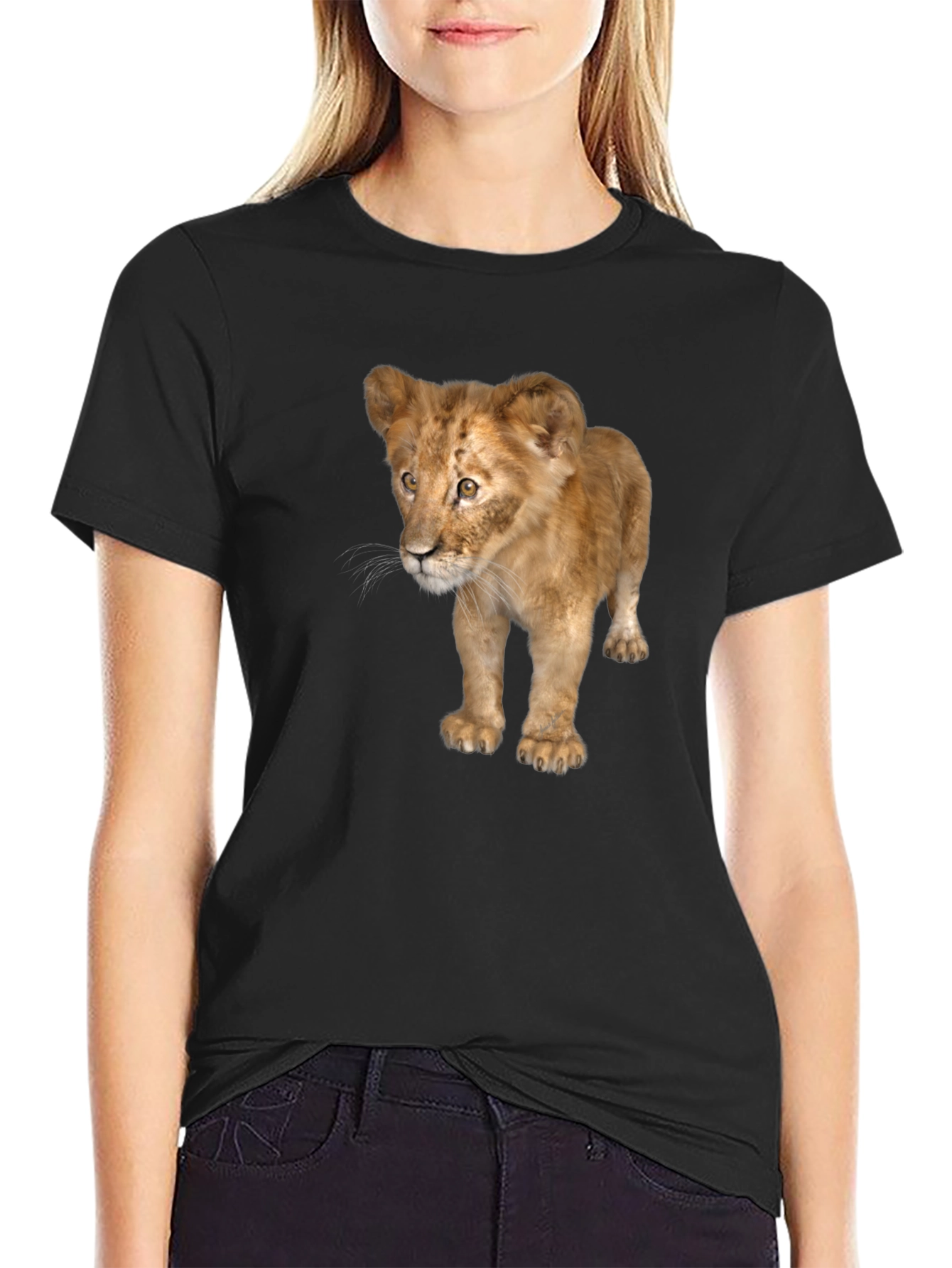 Lion Cub Graphic Tee - Unisex Black T-Shirt