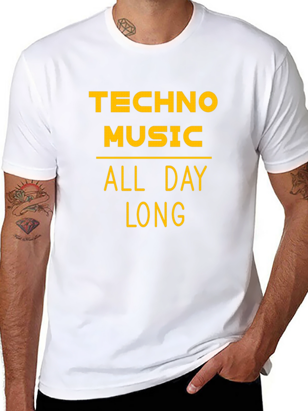 Techno Music All Day Long Graphic T-Shirt