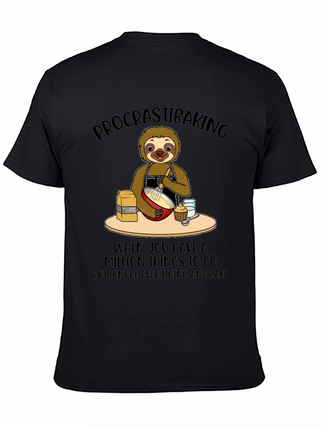 Procrastibaking Sloth Graphic T-Shirt