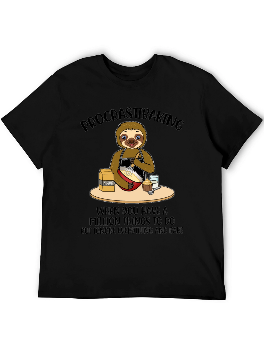 Procrastibaking Sloth Graphic T-Shirt
