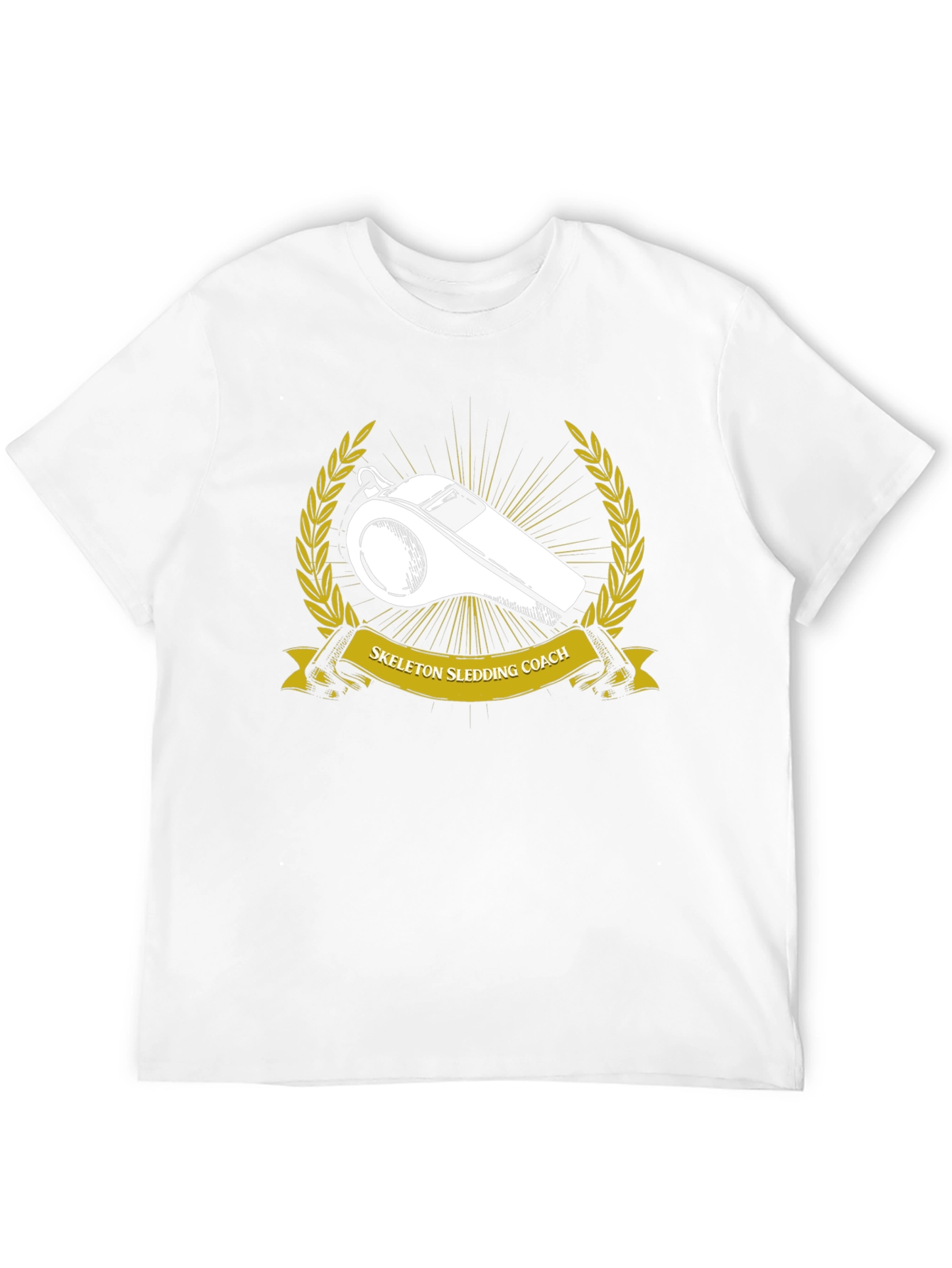 Skeleton Sledding Coach Black T-Shirt