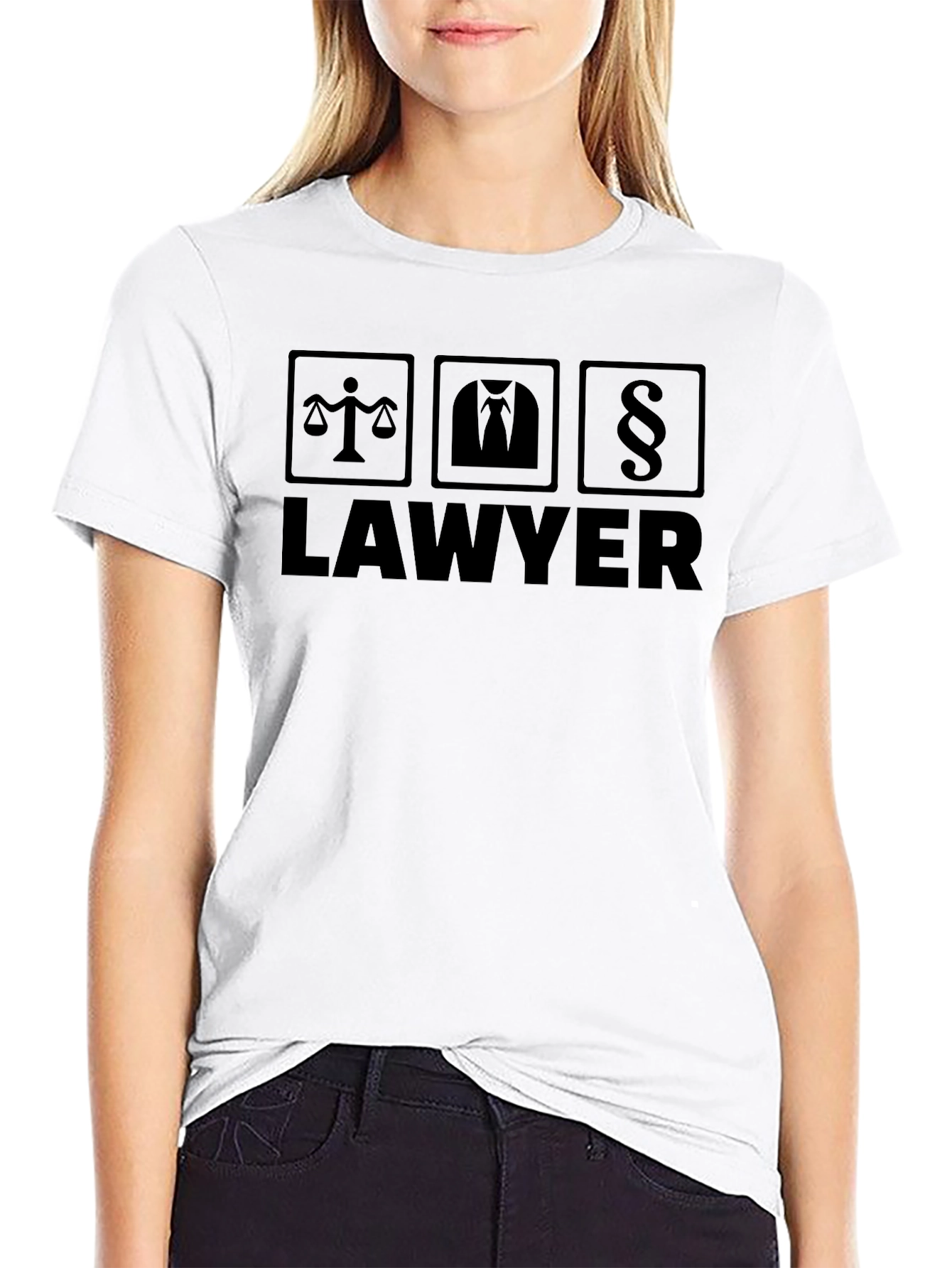 Lawyer Graphic T-Shirt - Scales Suit Paragraph Design